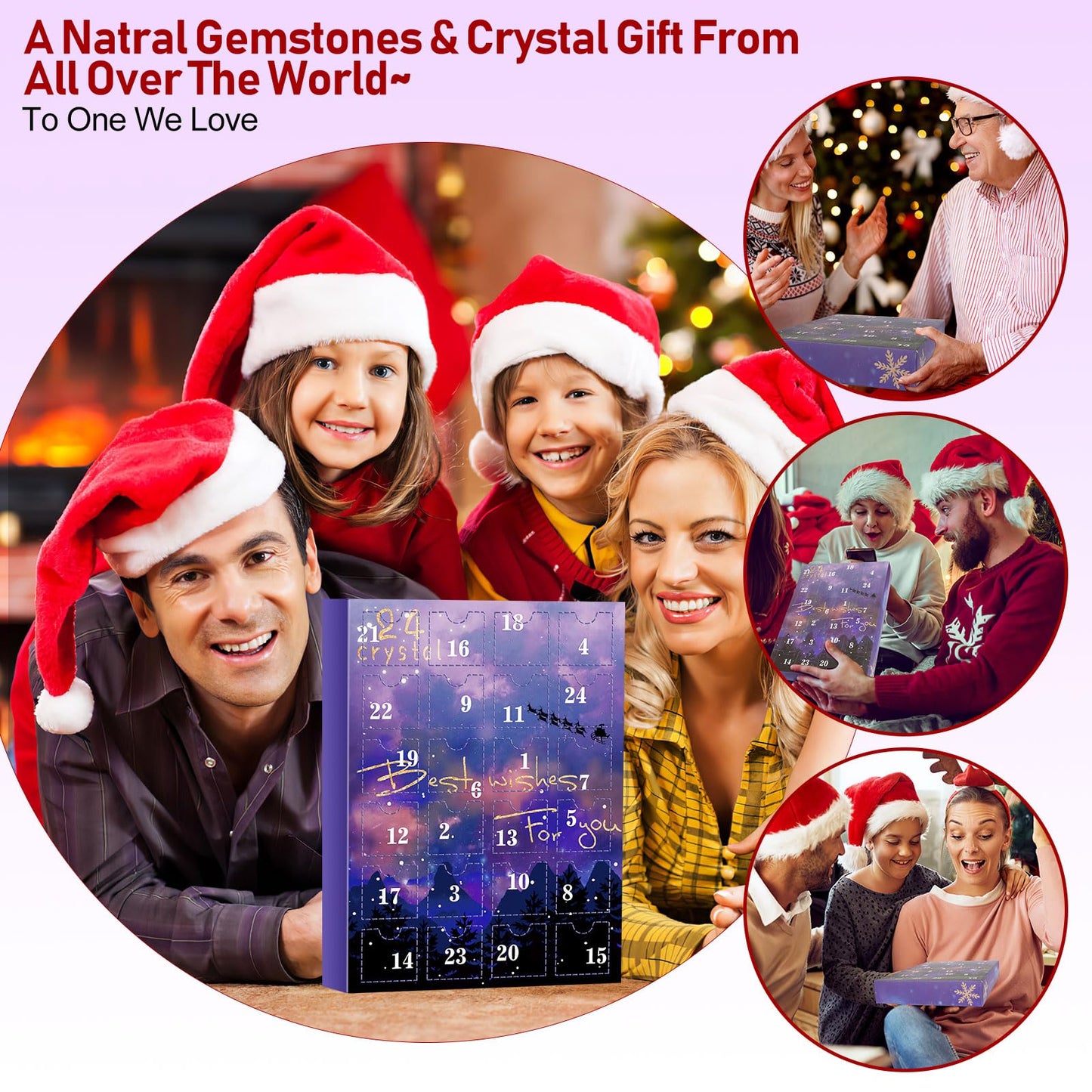 Advent Calendar 2024 Rocks, 24 Days Natural Stone Minerals Crystal Advent Calendar Countdown, Surprises, Natural Gems, Best Gift for Boys (#1) - Medaid International