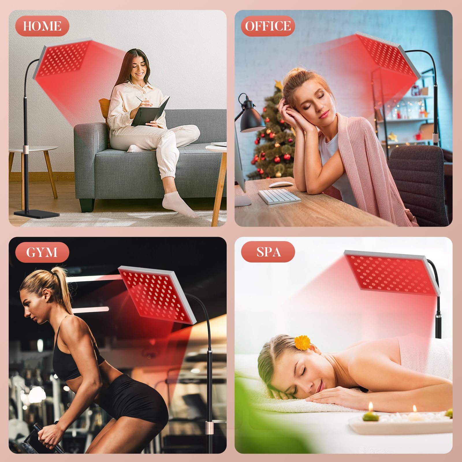 Red Light Therapy for Body, Infrared Light Therapy Panel Lamp with Stand, 660nm and 850nm Near Infrared LED Red Lights Therapy Device at Home for Face and Body - Medaid International