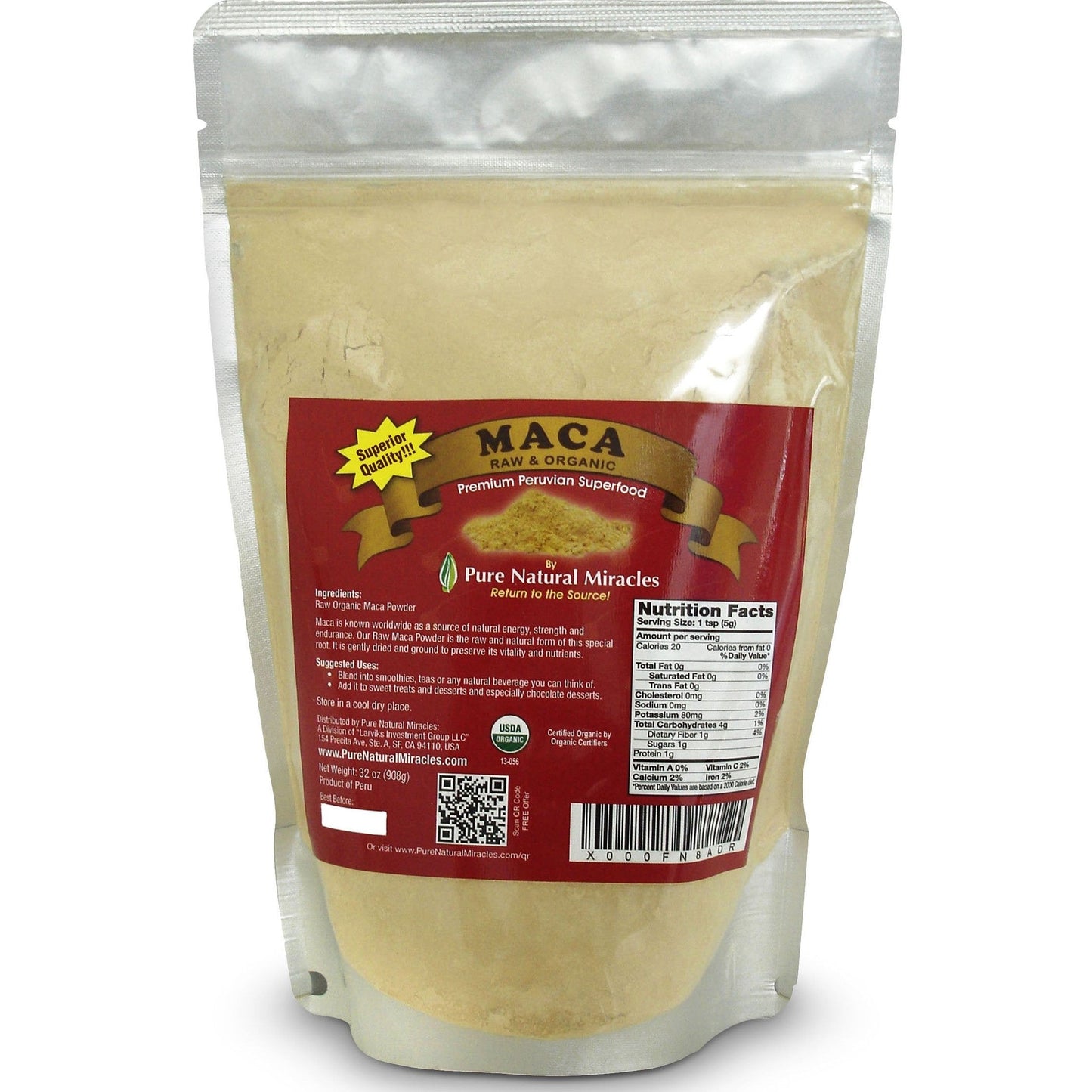 Organic Peruvian Maca Root Powder (16 oz) - Raw & Nutrient-Dense Adaptogenic Superfood - Supports Energy, Hormonal Balance & Endurance - Non-GMO, Gluten-Free & Vegan Wellness Booster - Medaid International