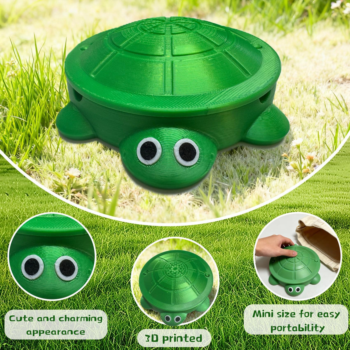 Mini Turtle Sandbox for Desk, Turtle Sandbox with Lid, Minis Zen Garden with Molds Sand Mini Tools Fun Gifts