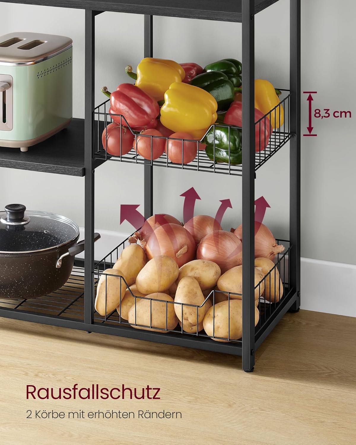 VASAGLE Microwave Kitchen Storage Cabinet