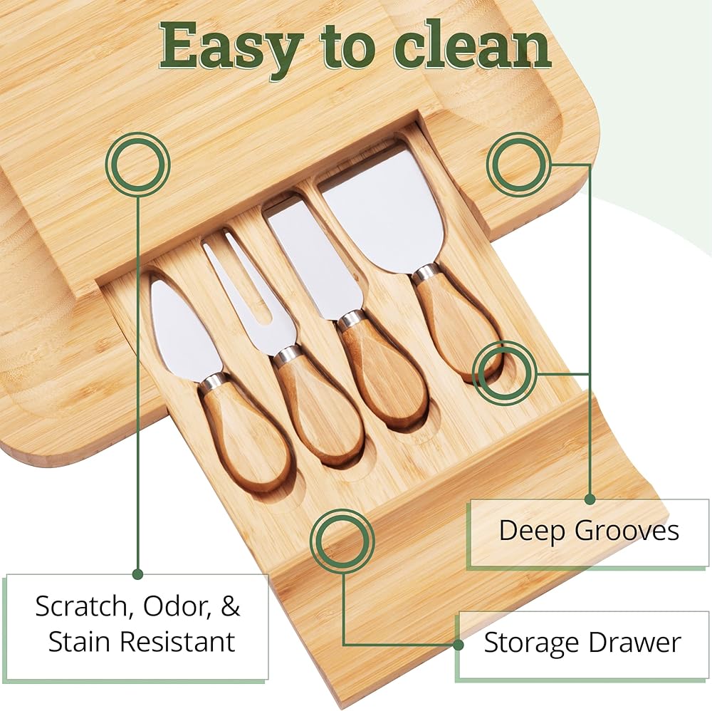 Bamboo Cheese Board Set