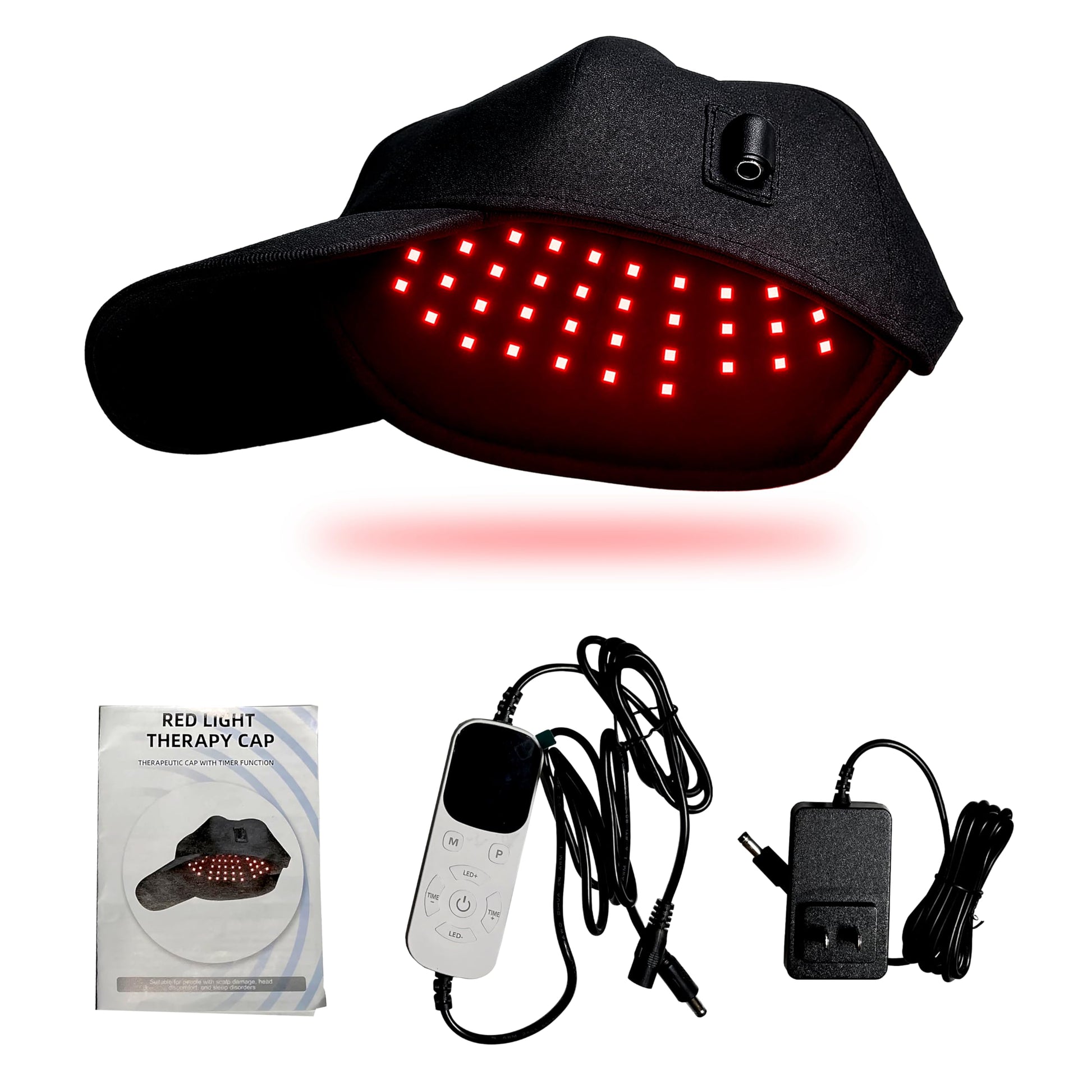 OMEO High Power Red Light Therapy Cap with Dual Pulse Mode – 176 High Power LEDs 660nm & 850nm Dual Wavelengths, 5 Light Levels | Advanced Scalp & Head Treatment Device for Hair Growth – Black - Medaid International