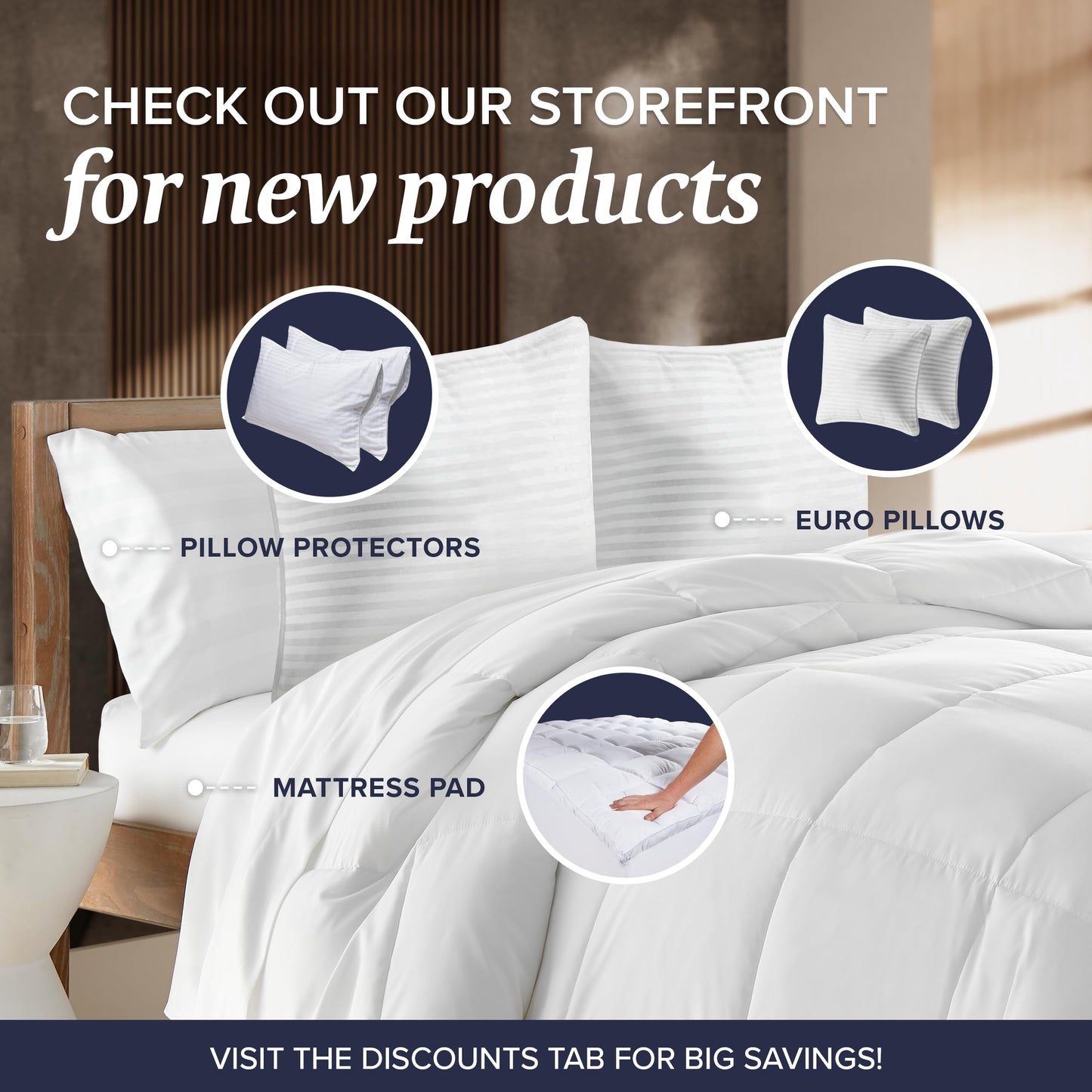 Beckham Hotel Collection Bed Pillows Standard/Queen Size Set of 2 - Original Down Alternative Pillow for Sleeping - Bedding for Back, Stomach or Side Sleepers - Medaid International