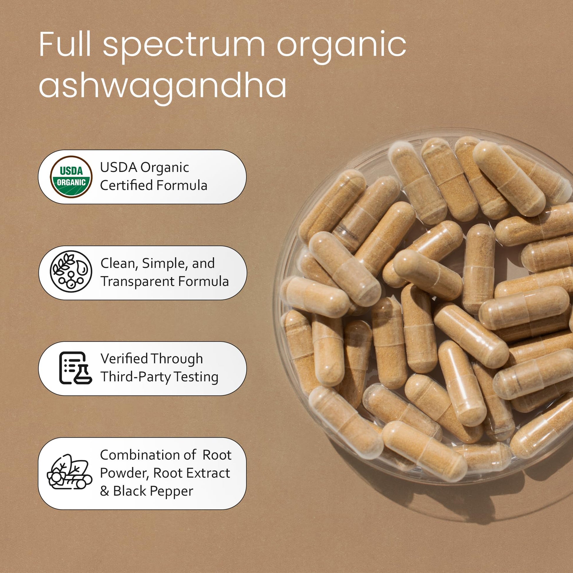 NaturaLife Labs Organic Ashwagandha 2100 mg per Serving – Root Powder & Extract – 100 Capsules – Vegan, Non-GMO, Gluten-Free - Medaid International