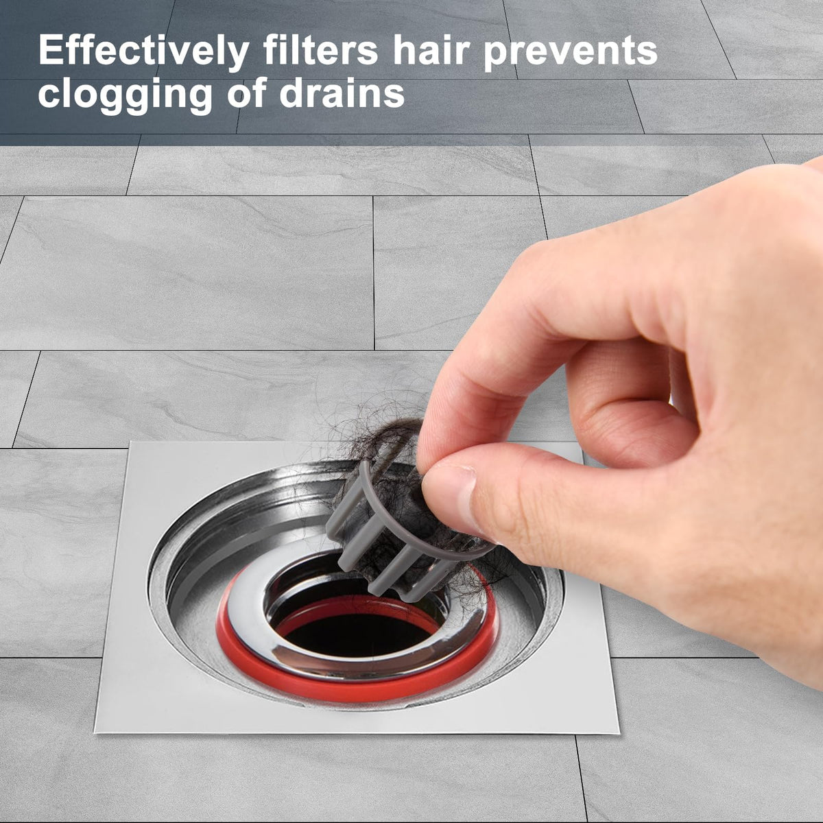 TERRIFI 6-Pack Anti-Odor Floor Drains, One-Way Anti-Clog & Anti-Backflow, Ideal for Shower, Bathroom & Kitchen Drainage Prevent Odor Dispersion Enhancement(Red)