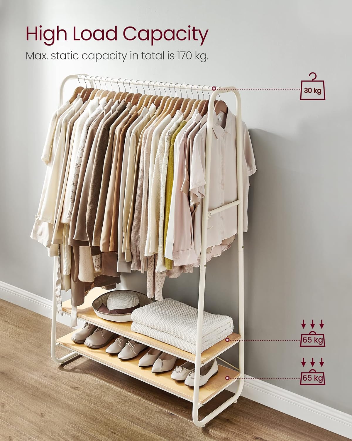 VASAGLE Clothes Rail RGR112W09