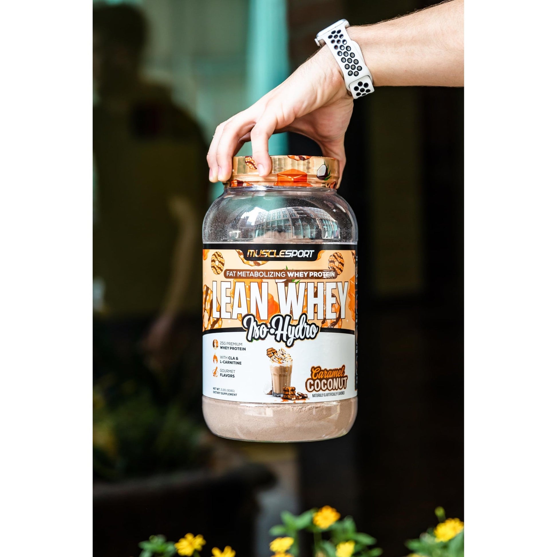 Musclesport Lean Whey Revolution™ Protein Powder - Whey Protein Isolate - Low Calorie, Low Carb, Low Fat, Incredible Flavors - 25g Protein per Scoop (2LB, Coconut Caramel) - Medaid International