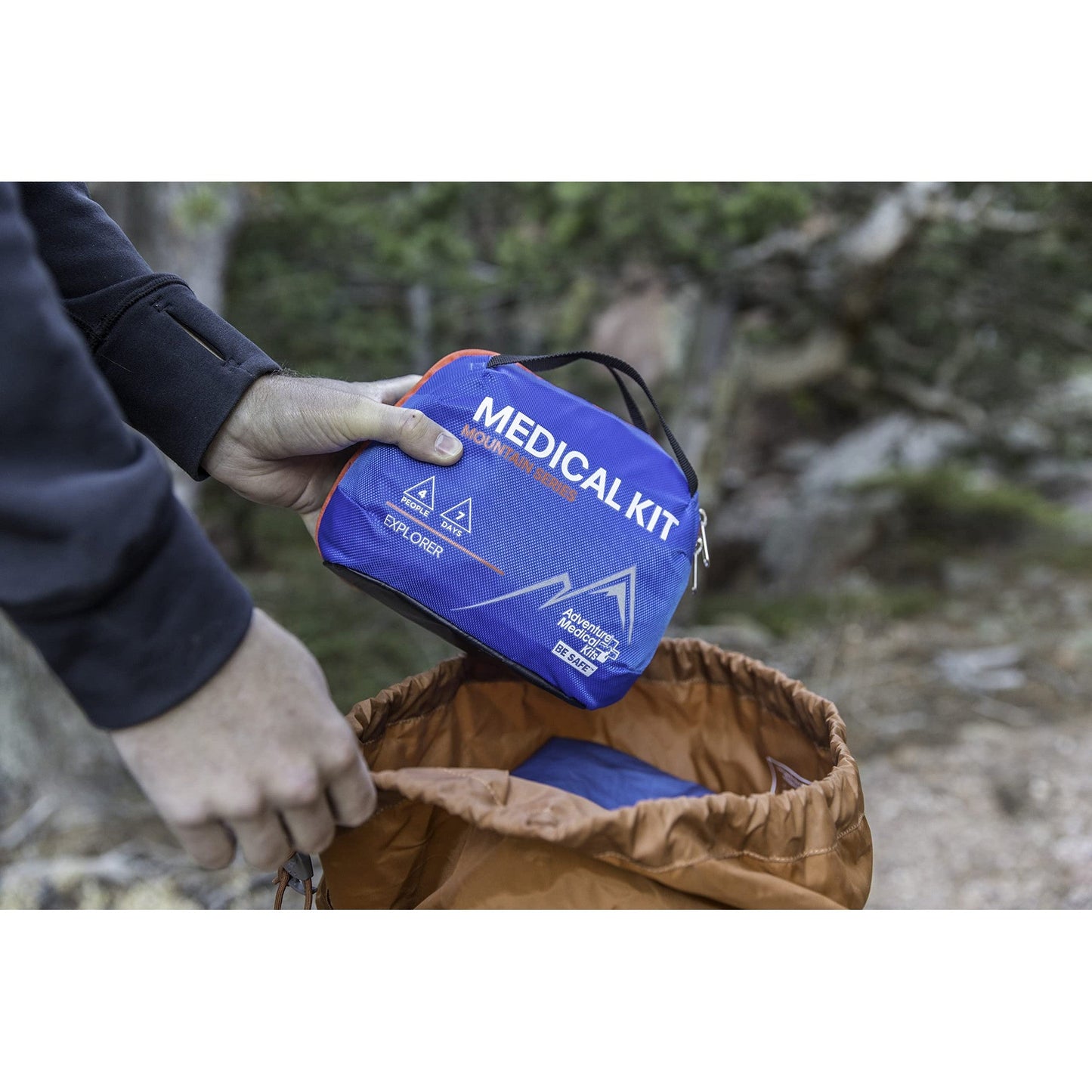 Adventure Medical Kits Mountain Series Medical Kit - Explorer - Emergency Medical First Aid Kit - For 4 People for 7 Days - Comes with a Trauma Pad, Medicine, Guide Book & More