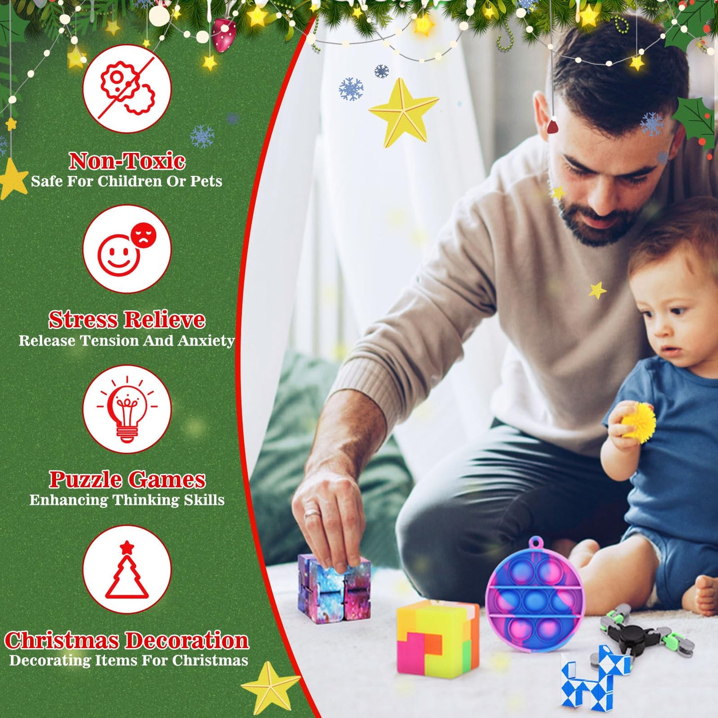 Fidget Advent Calendar, 24 Days of Surprises Fidget Toys Box, Christmas Countdown Advent Calendars for Kids - Medaid International
