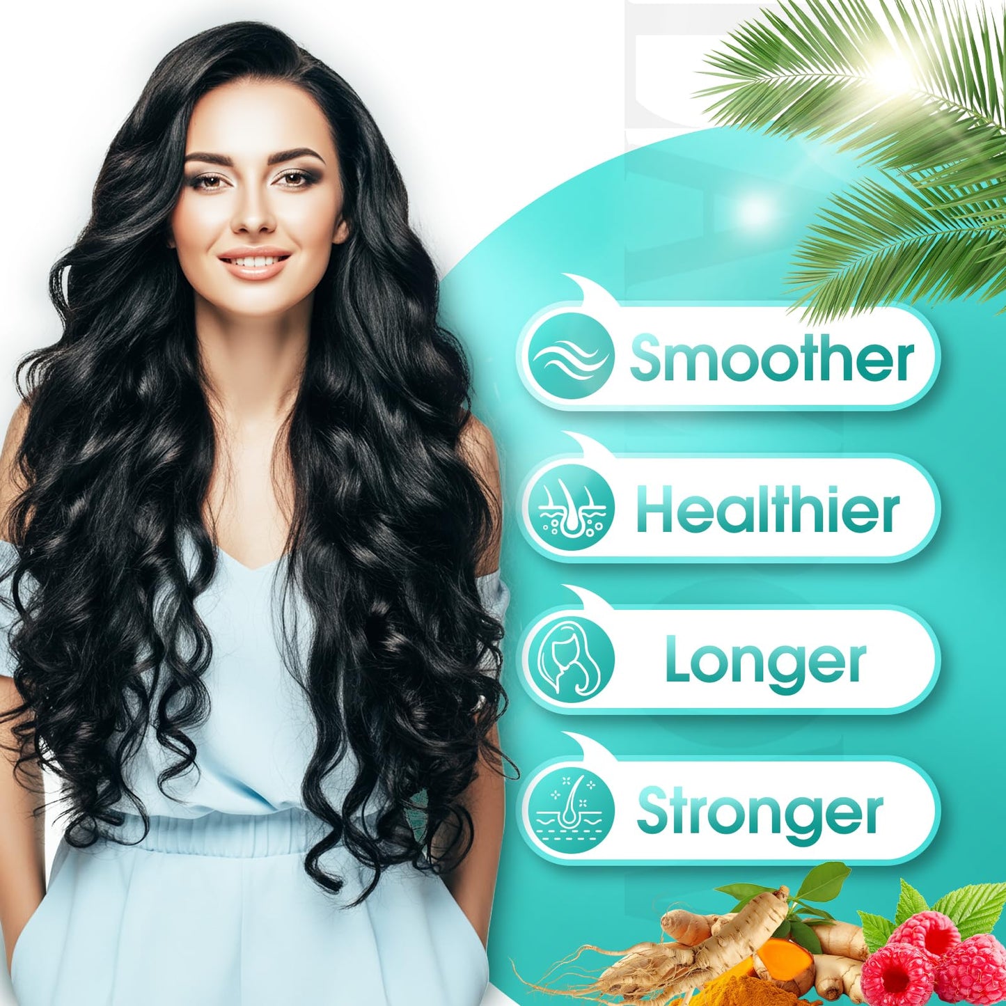 Lazpowfi Hair Growth Products, Biotin 10000mcg, 30-in-1 with Vitamin A, B3, C, D, E, Calcium, Hair Growth Supplement, Supports Hair & Nails Natural Growth Vitamins, for Women & Men - 30 Servings - Medaid International