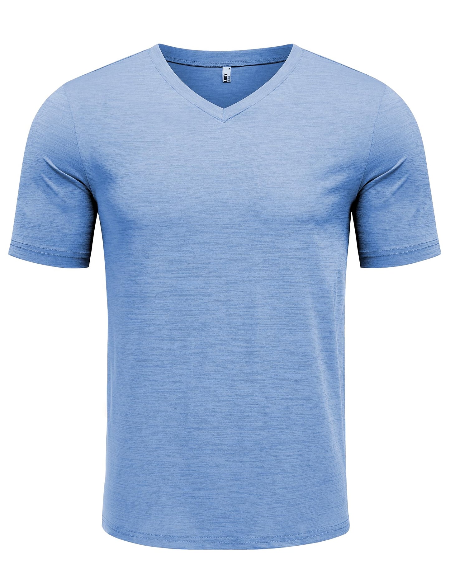COOFANDY Men's T Shirts Short Sleeve Classic V Neck T-Shirt Casual Summer Basic Tee Shirt Light Blue - Medaid International