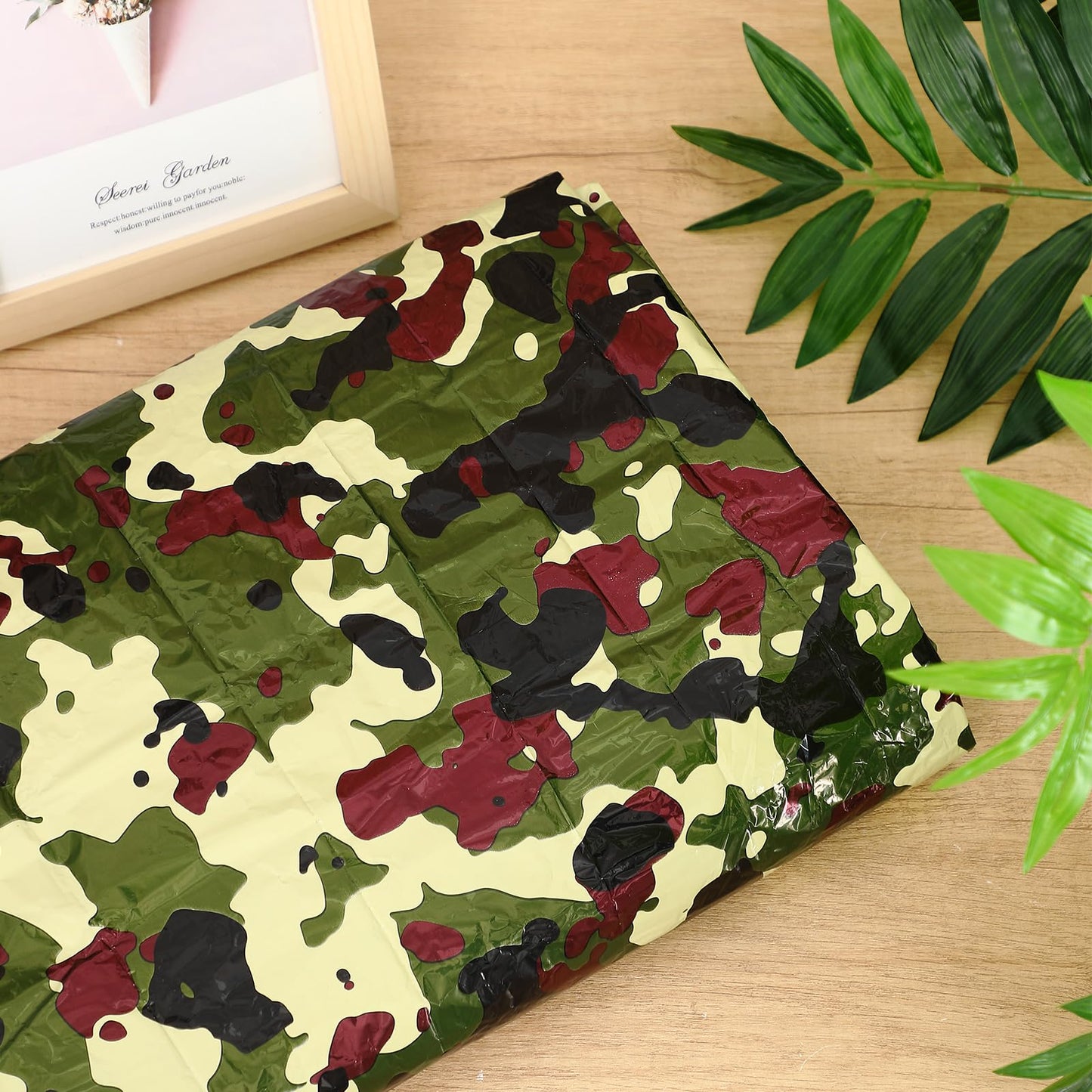 Preboun 10 Pcs Camo Emergency Sleeping Bags Camo Blankets Emergency Shelter Survival Gear Portable Lightweight Thermal Bivy Sack Waterproof for Outdoor Camping Hiking Homeless Shelter