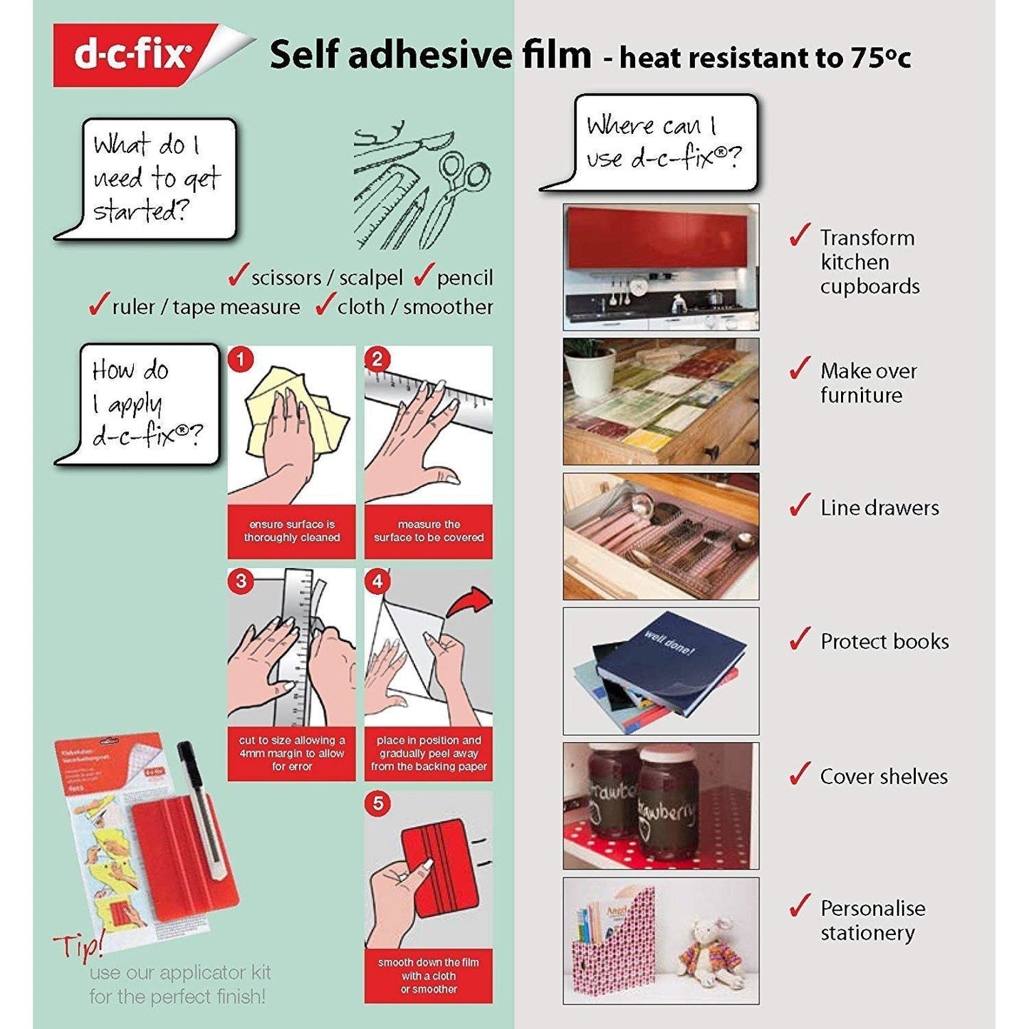 d-c-fix 346-0464 Self-Adhesive Privacy Glass Window Film, Perennial/Damast, 17" x 78" Roll - Medaid International