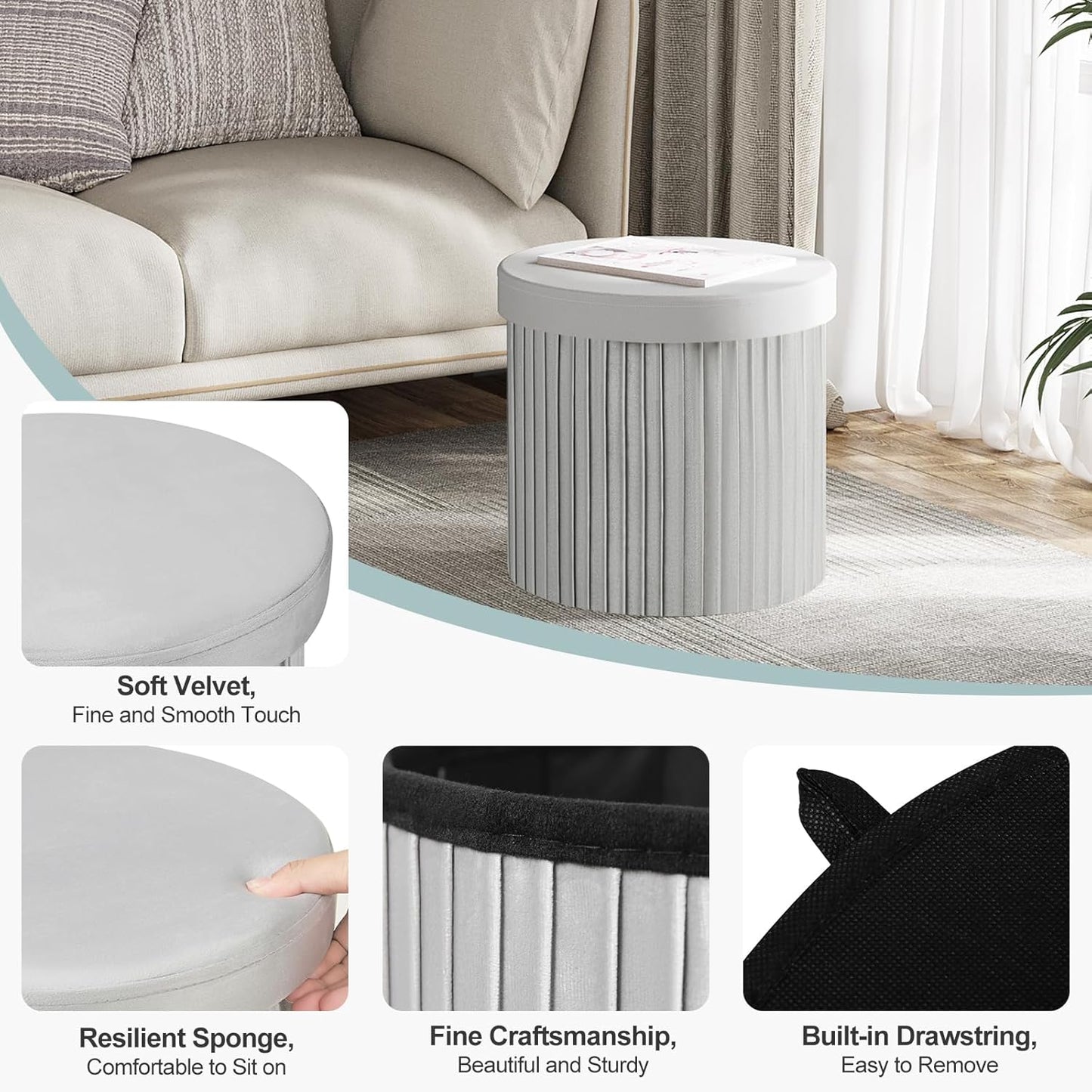 WOLTU Round Stool with Storage Space (SH89CM)