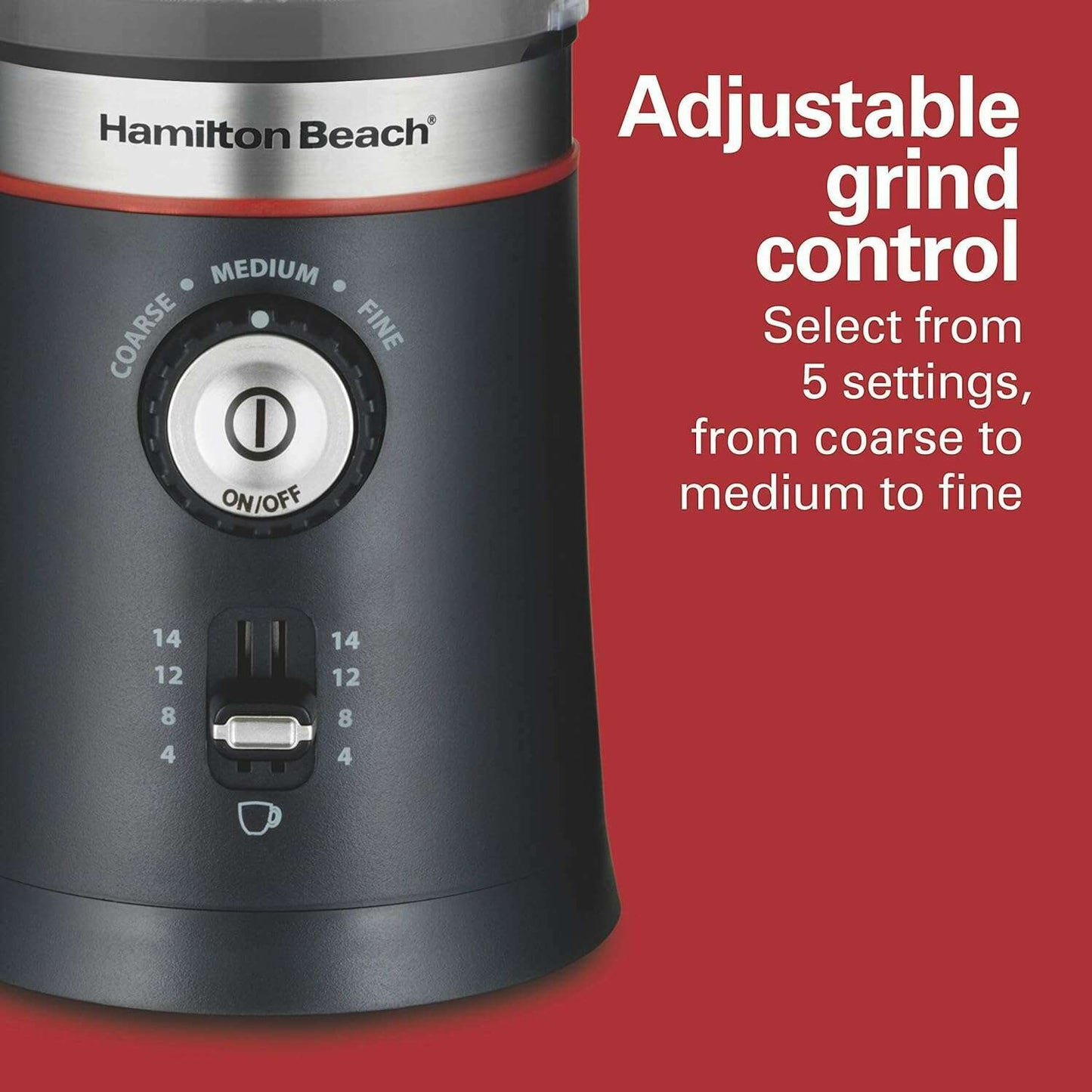 Custom Grind‚Ñ¢ Coffee Grinder, Removable Stainless Steel Chamber - Medaid International