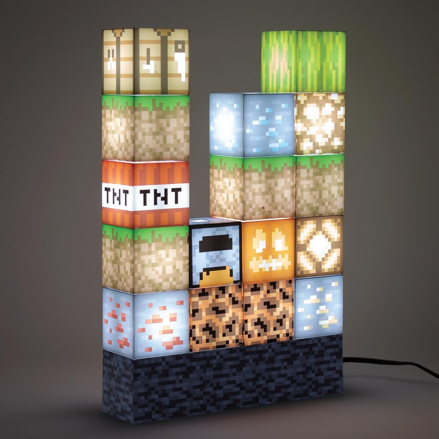 Minecraft DIY Building Blocks Night Light - USB Rechargeable LED Lamp