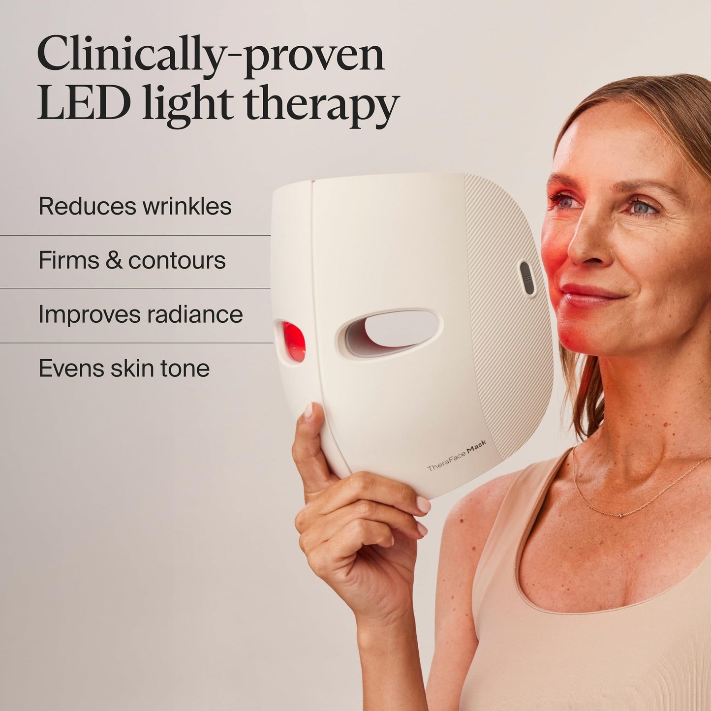 TheraFace Mask LED Light Therapy Skin Care Face Mask with Vibrating Massage - FSA Eligible Blue & Red Light Therapy for Face - LED Facial Massager for Wrinkles, Skin Tightening & Dark Spots - Medaid International