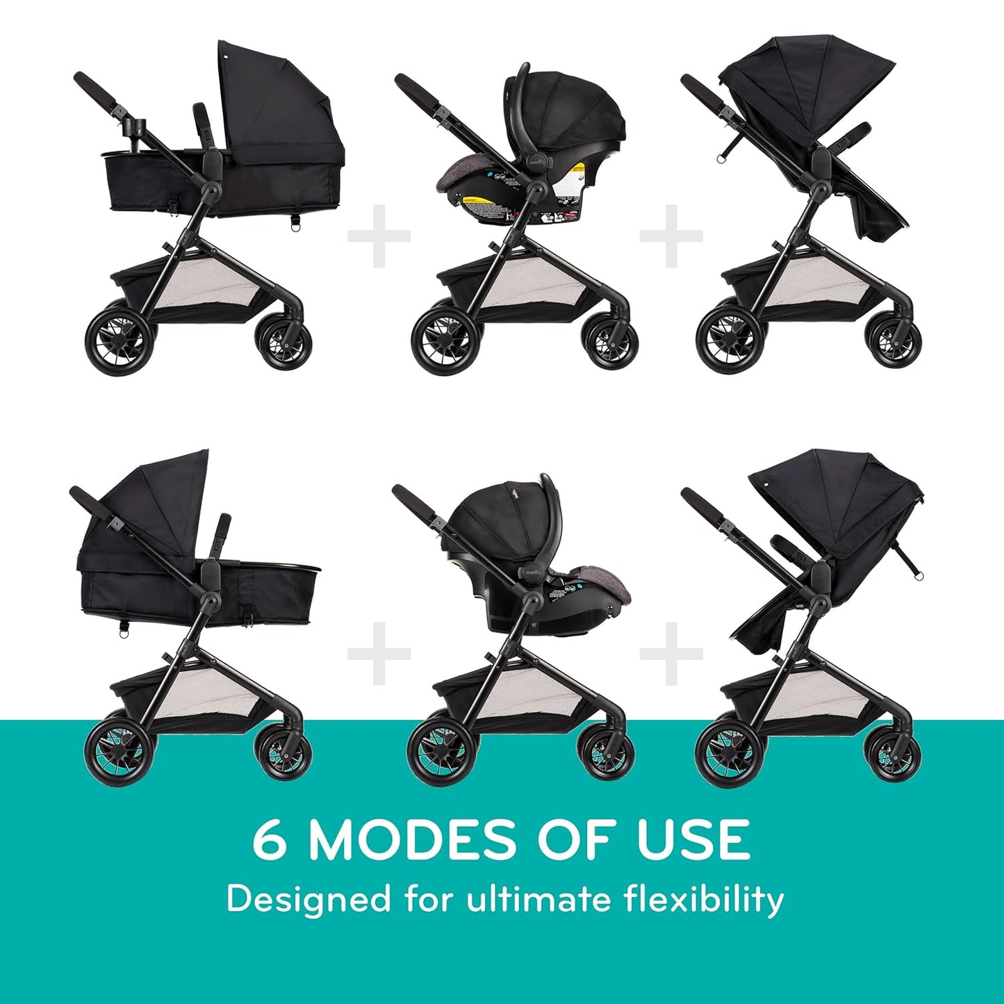 Evenflo® Pivot® Modular Travel System with LiteMax™ Infant Car Seat – Casual Gray
