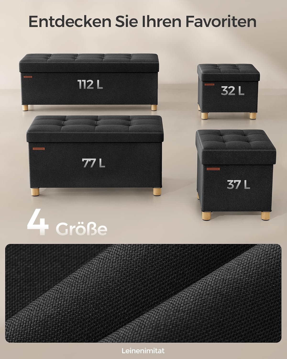 SONGMICS Stool with Storage Space LSF016B11