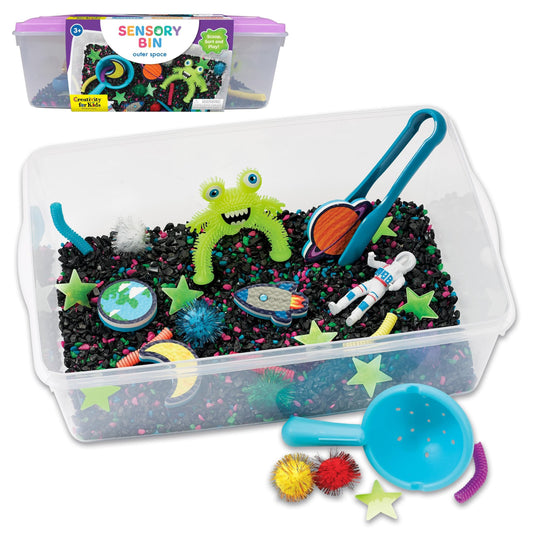 Creativity for Kids Sensory Bin: Outer Space Toys - Preschool and Toddler Sensory Toys, Kids Gifts for Boys and Girls Ages 3-5+, 10.25 x 14.5 x 4.75 inches