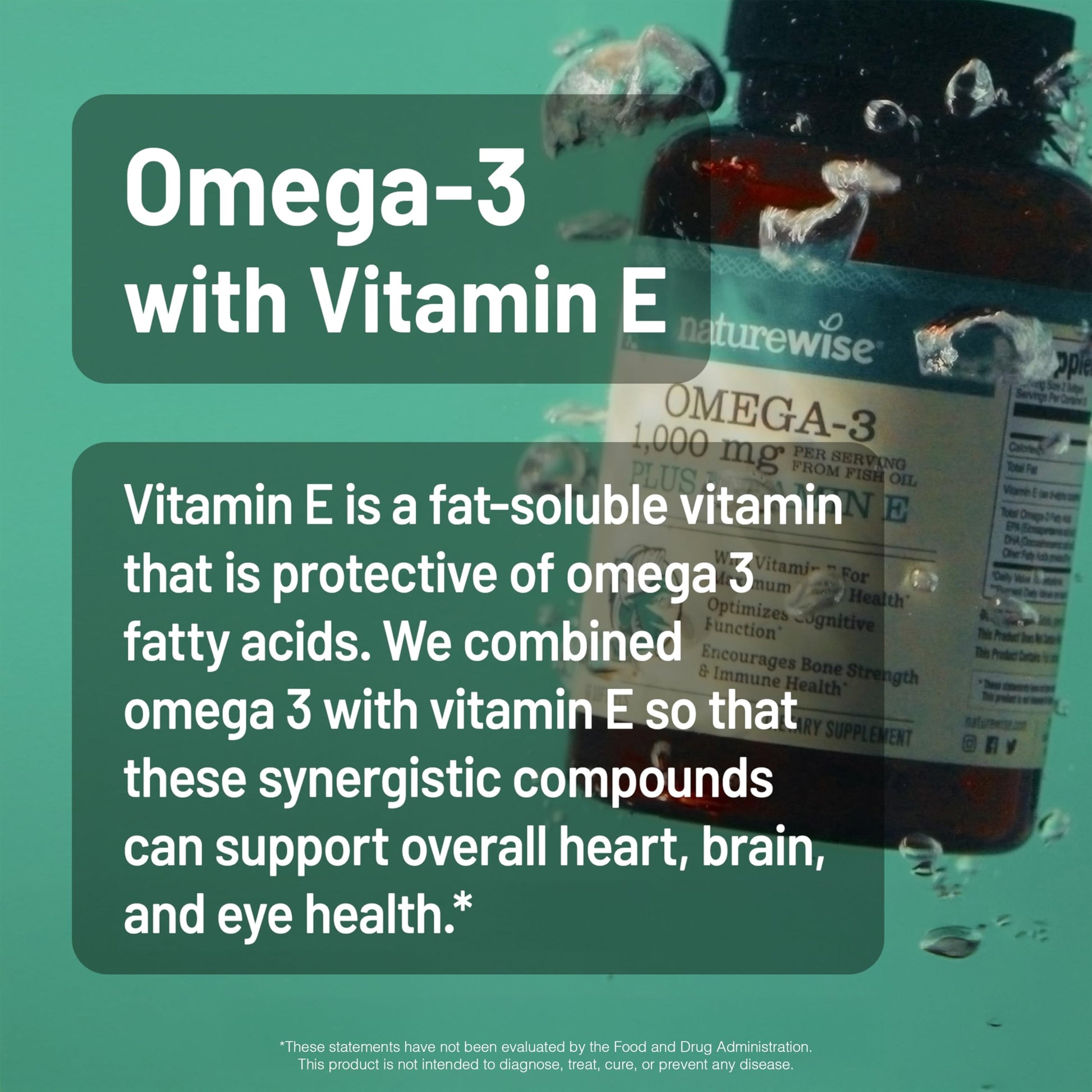 NatureWise Extra-Strength Omega 3 Fish Oil Supplement - 1000mg per Serving - 600 EPA & 400 DHA and Vitamin E - Support for Heart & Brain Health - Lemon Flavor, GMO-Free - 180 Softgels[3-Month Supply] - Medaid International