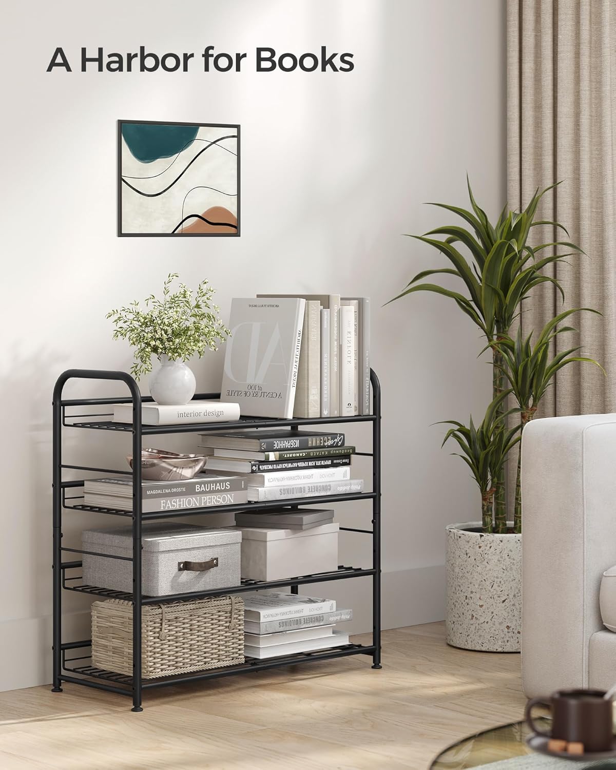 SONGMICS 4 Tier Shoe Rack LMR067B01