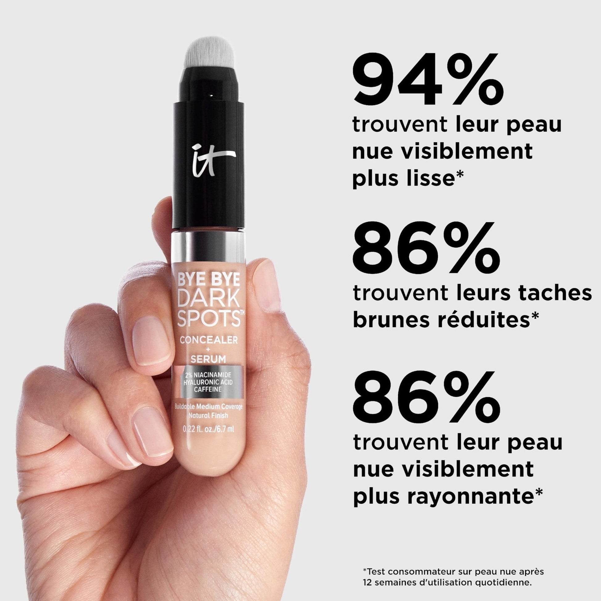 IT Cosmetics Bye Bye Dark Spots Concealer + Brightening Serum – 2% Niacinamide, Hyaluronic Acid & Caffeine - Medium Coverage, Natural Finish, All Skin Types – 31 Medium Neutral, 0.22 fl. oz - Medaid International