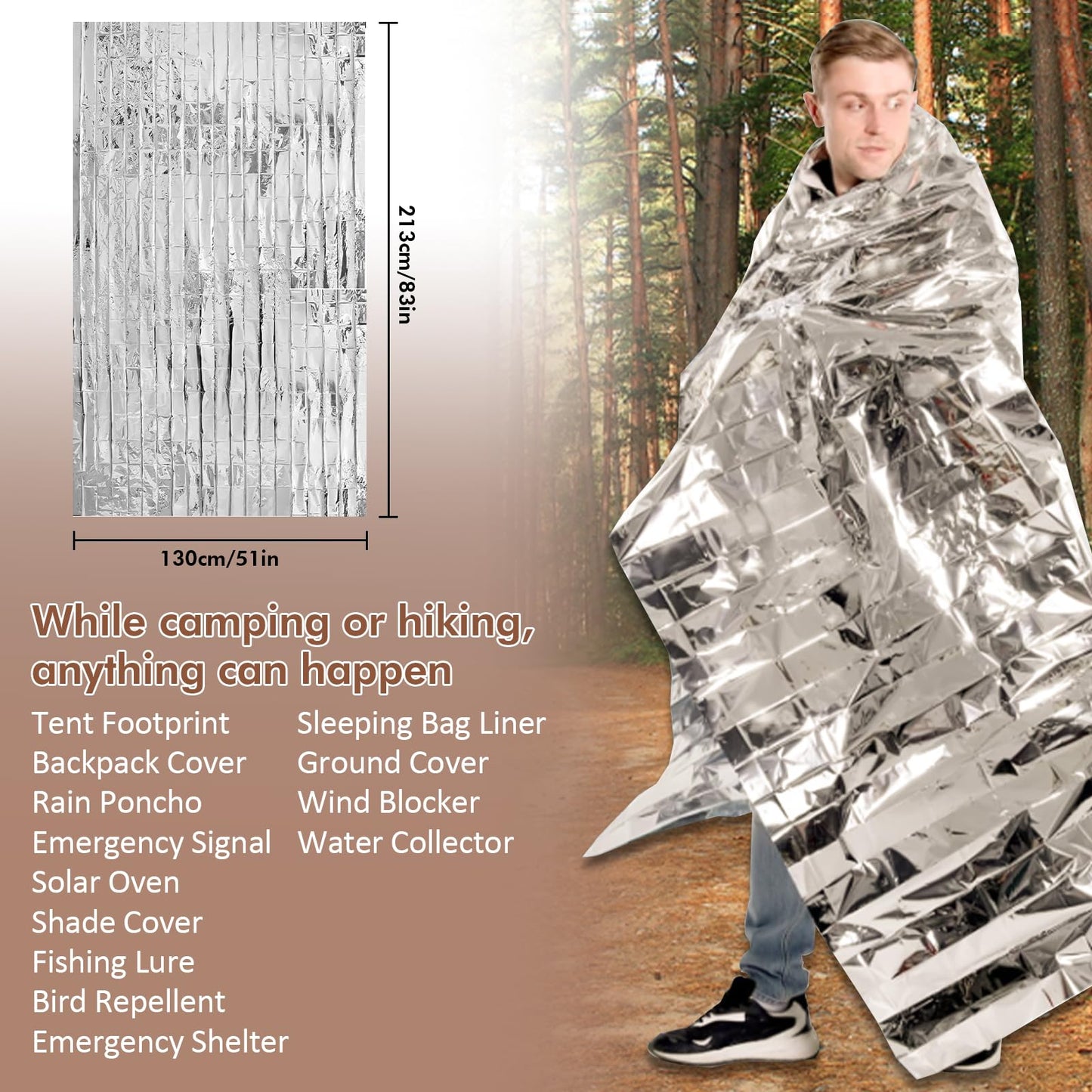 LeadCon 2 Pack Emergency Survival Tent, 2 Person Emergency Shelter Tube Tent All-Weather Protection for Camping, Hiking, & Survival Kits Includes 5 pcs Emergency Blanket Mylar