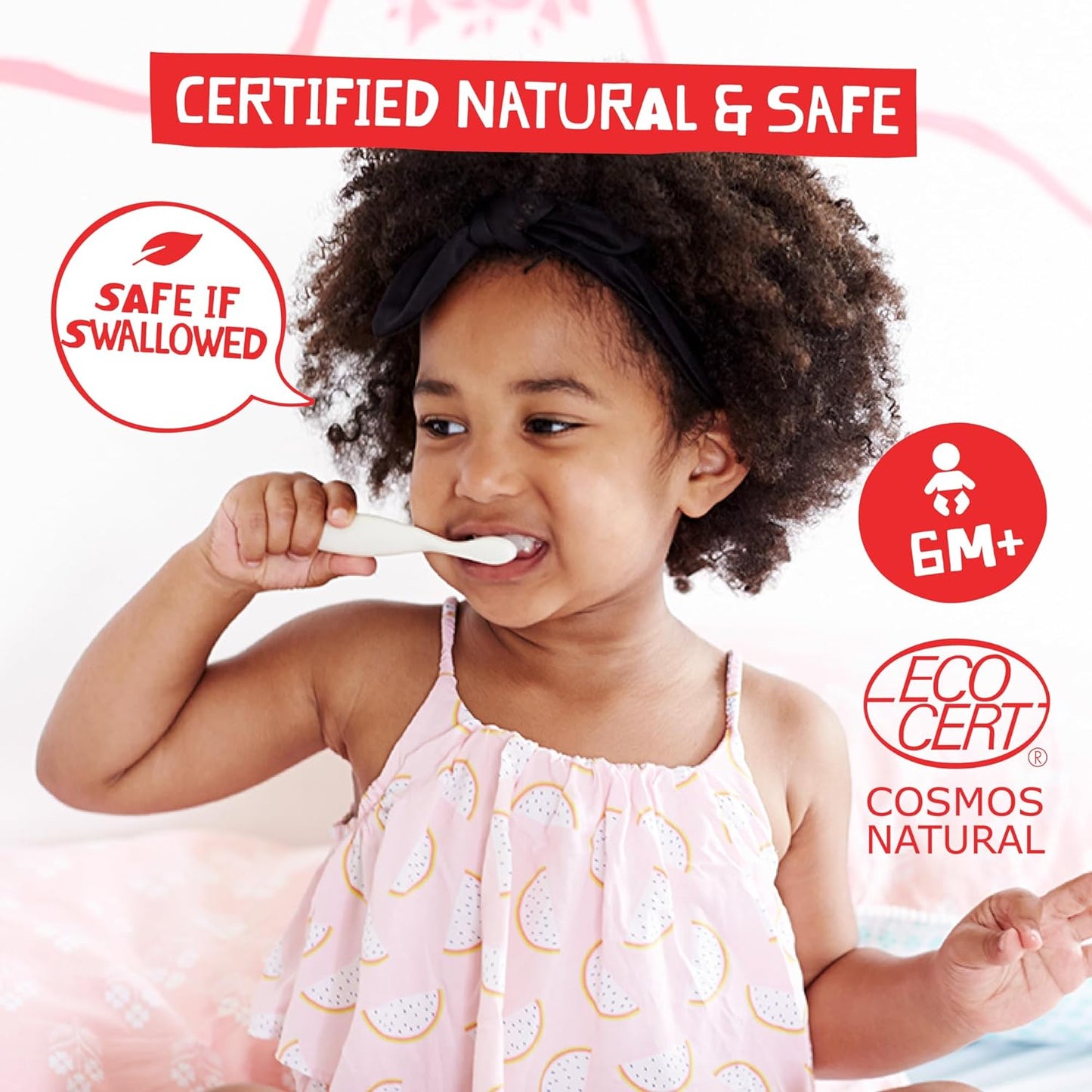 Jack N' Jill Natural Toddler Toothpaste for Baby, Kids and Infants 6 Months & Up, Fluoride Free Training Toothpaste for Toddlers 1-3, 40% Xylitol, BPA Free - Bubblegum, 1.76 oz (Pack of 1) - Medaid International