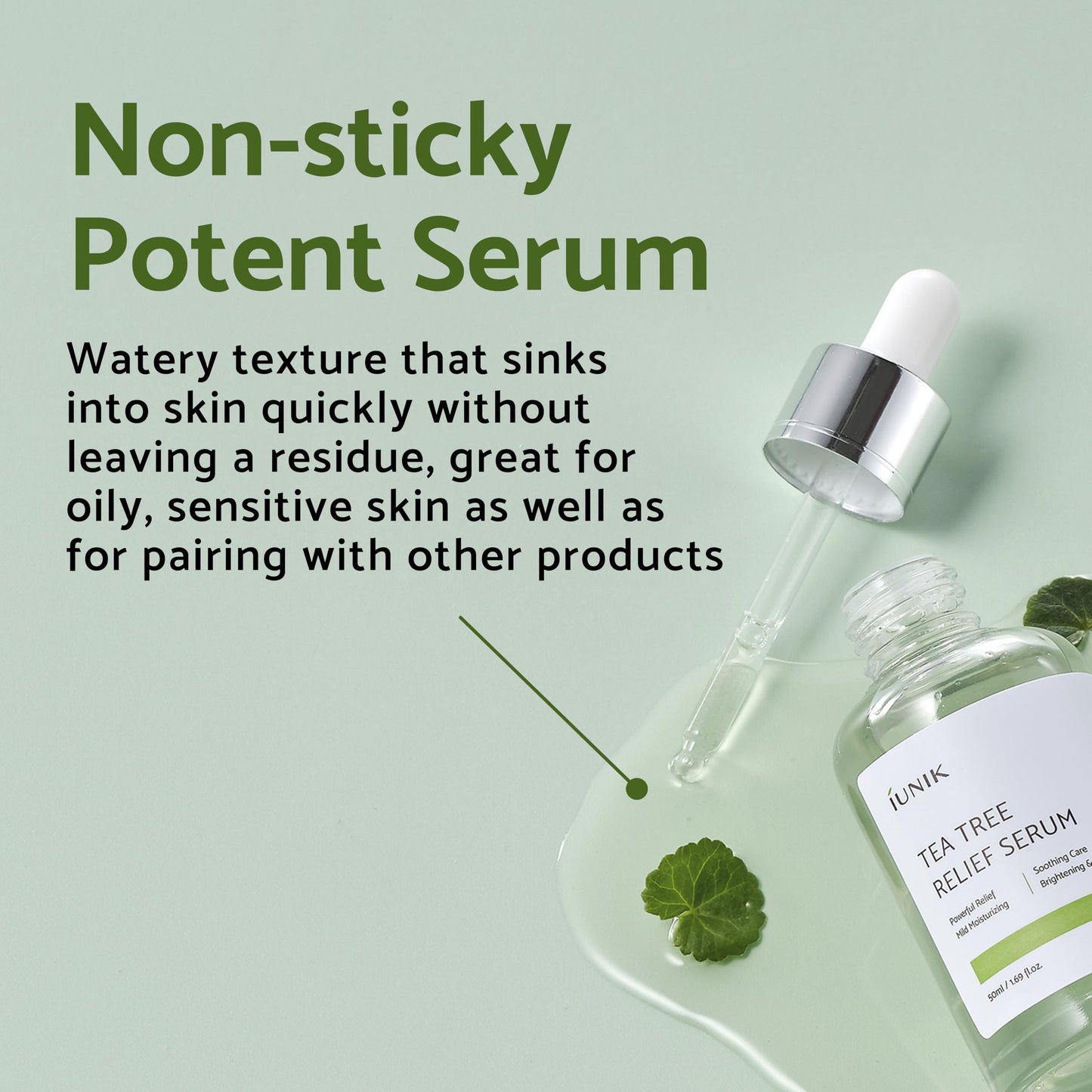 iUNIK Tea Tree Relief Serum & Centella Mild Facial Foaming Cleanser Non-Sticky Non-Stripping pH balancing Soothing Calming Ampoule Gentle Mild Face Cleanser Oily Sensitive Skin Vegan Korean Skincare - Medaid International