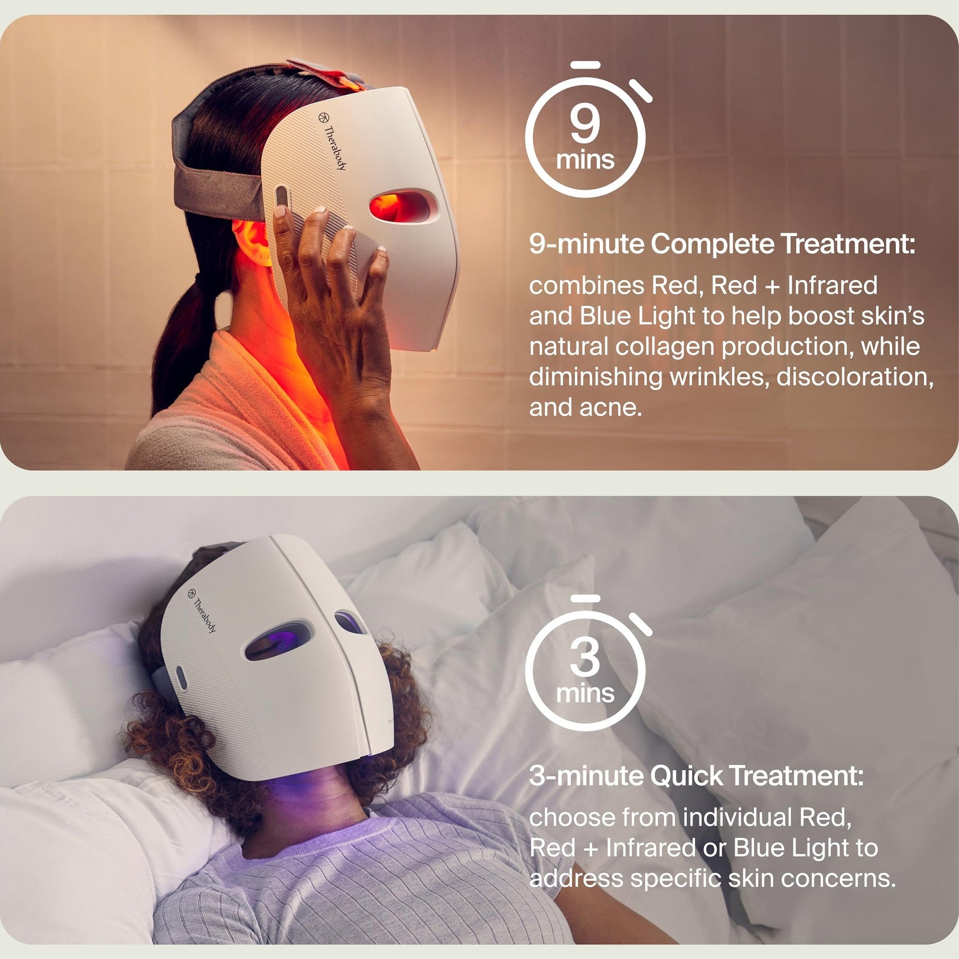 TheraFace Mask LED Light Therapy Skin Care Face Mask with Vibrating Massage - FSA Eligible Blue & Red Light Therapy for Face - LED Facial Massager for Wrinkles, Skin Tightening & Dark Spots - Medaid International