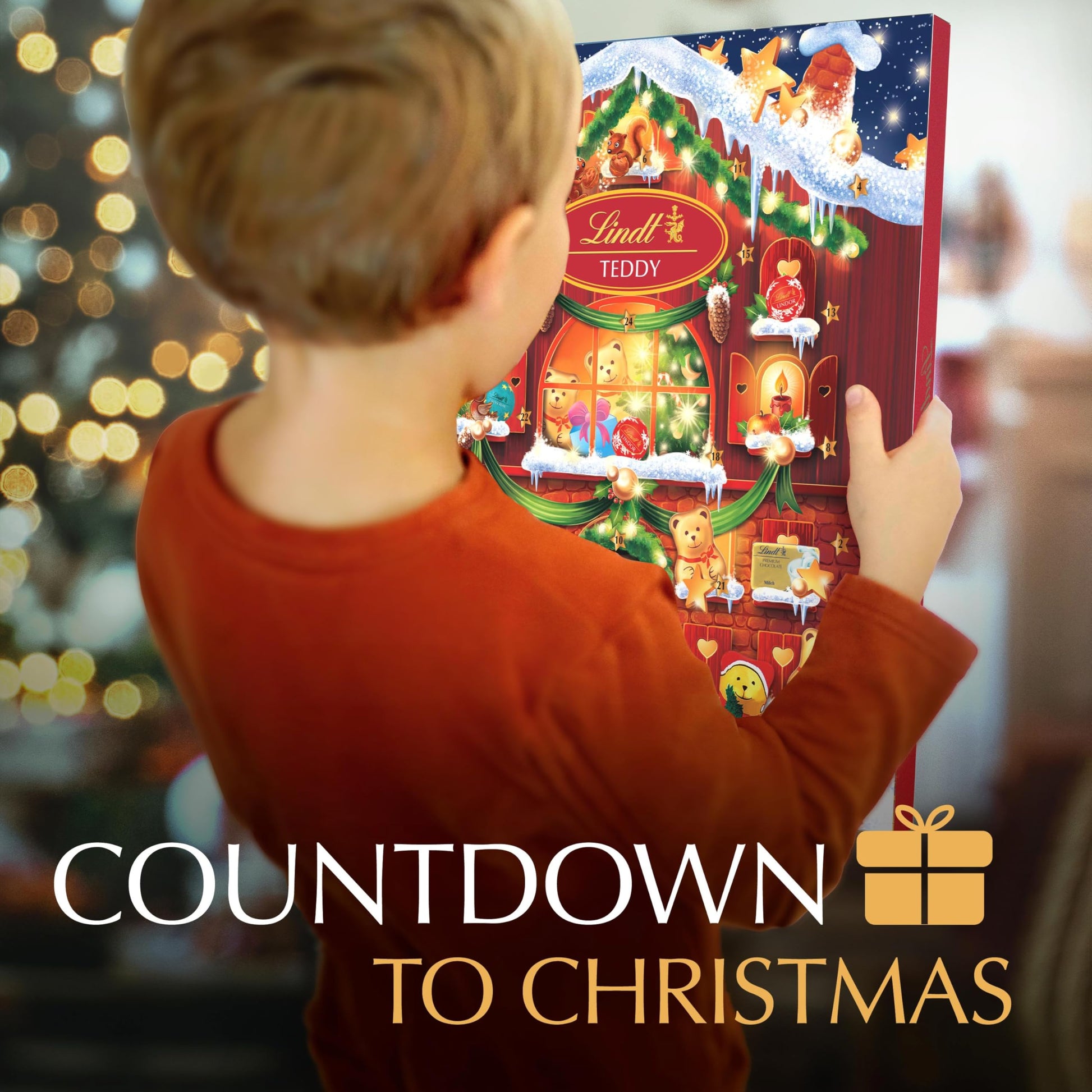 Lindt Holiday Teddy Bear Chocolate Candy Advent Calendar, 4.5 oz. - Medaid International