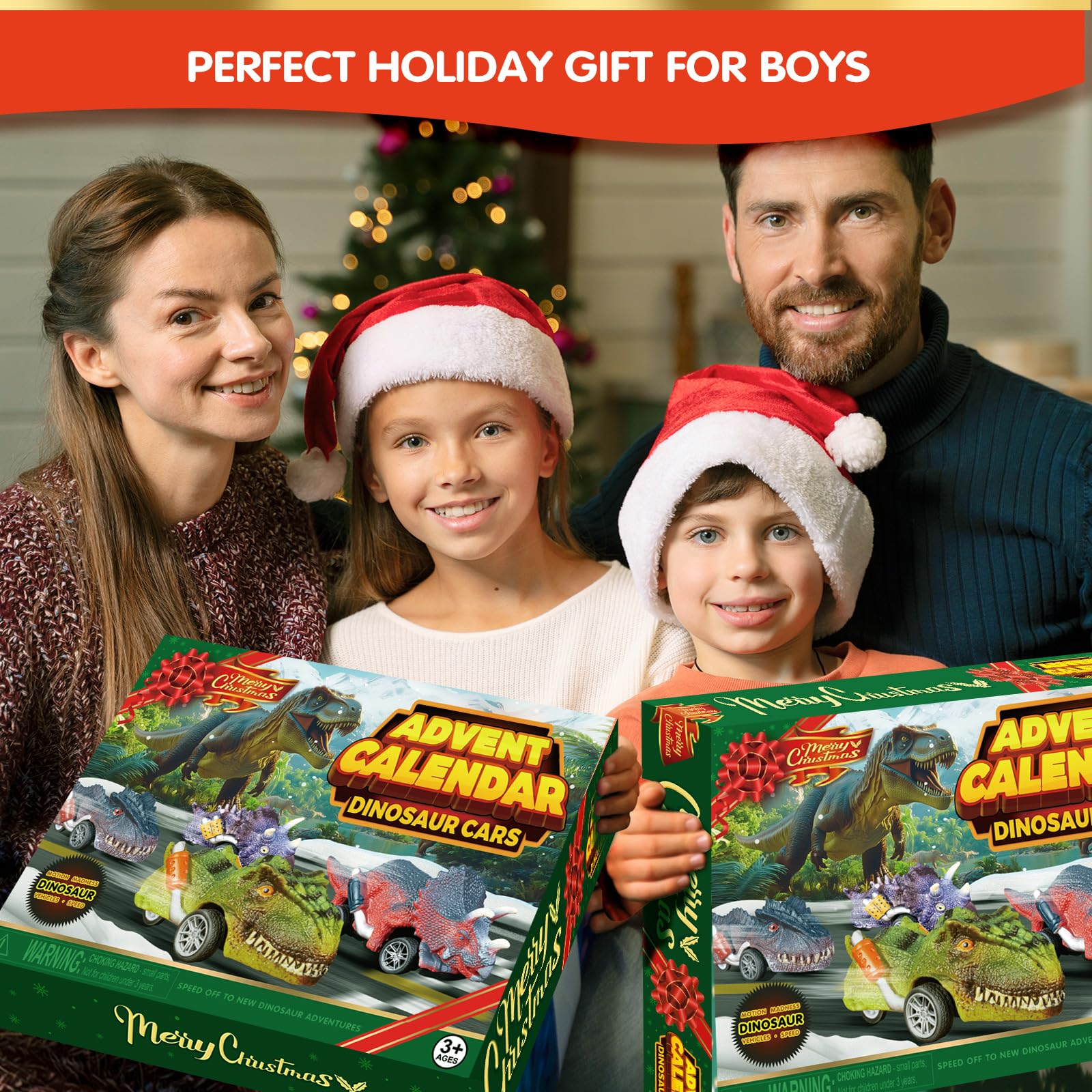 2025 Dinosaur Cars Advent Calendar for Boys Kids, 24 Days Monster Truck Christmas Countdown Calendar Pull Back Cars Set for Boys, Christmas Holiday Gift & Party Favor for Dinosaur Lovers - Medaid International