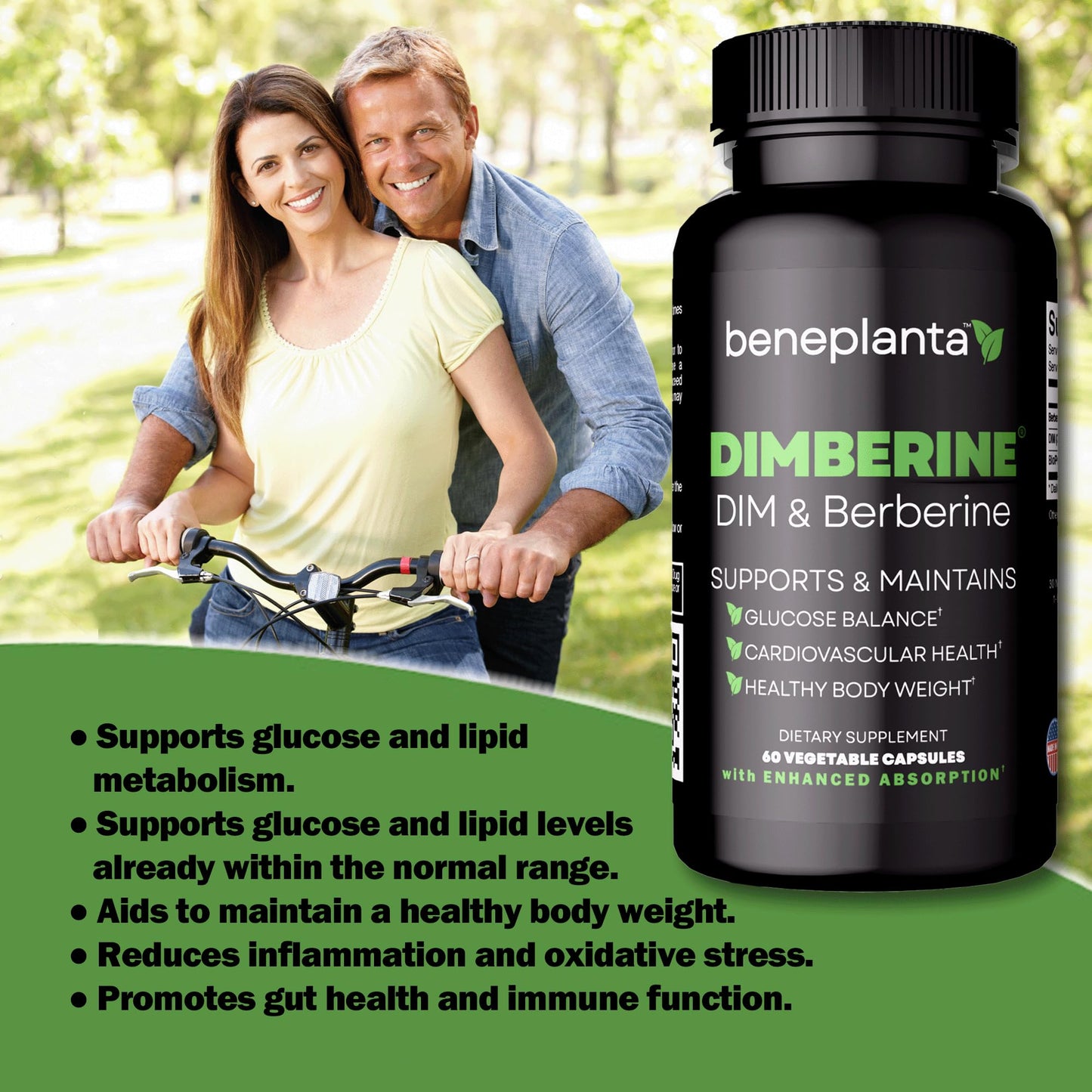 Dimberine - DIM & Berberine, High Purity Enhanced Absorption Formula - 60 Capsules - Medaid International