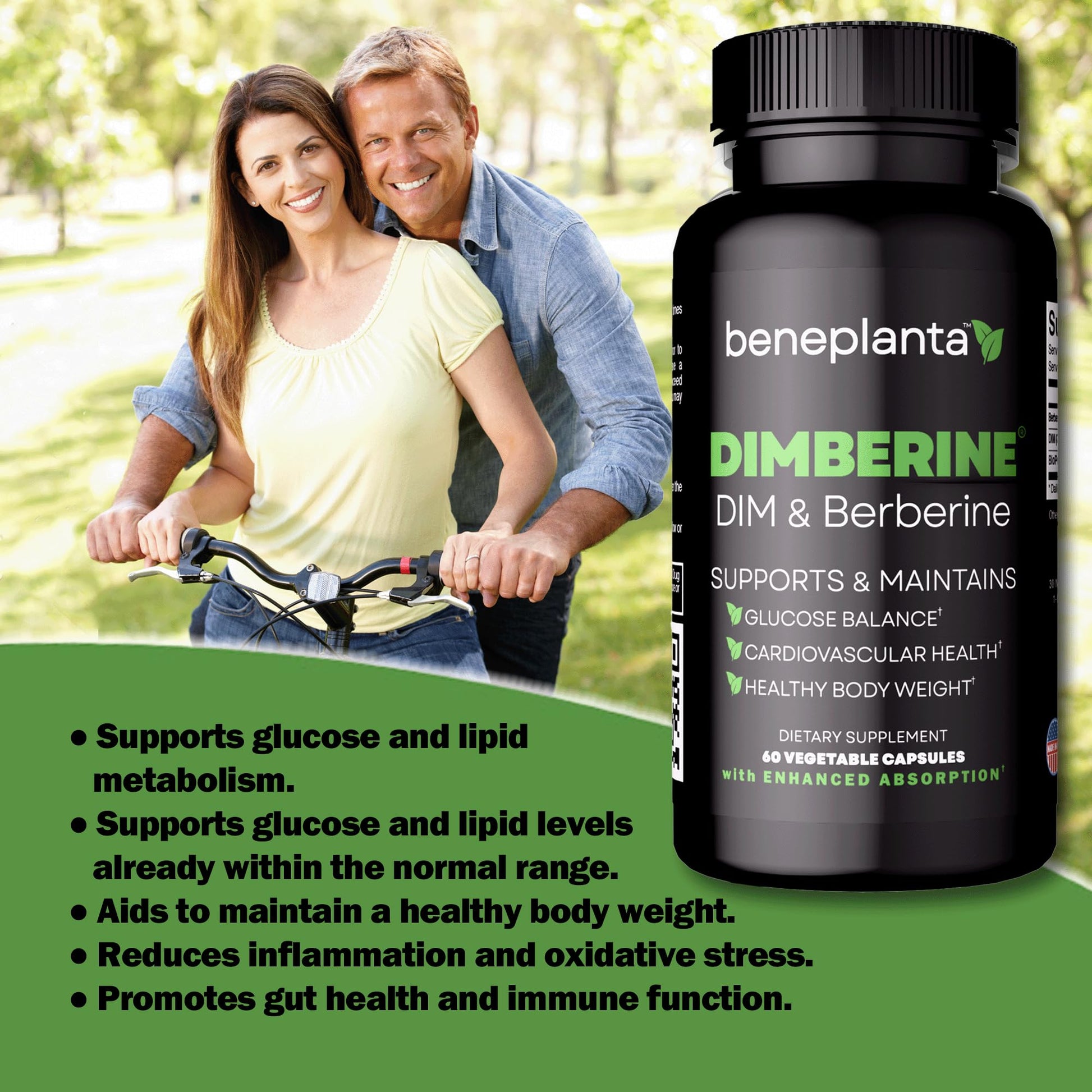 Dimberine - DIM & Berberine, High Purity Enhanced Absorption Formula - 60 Capsules - Medaid International