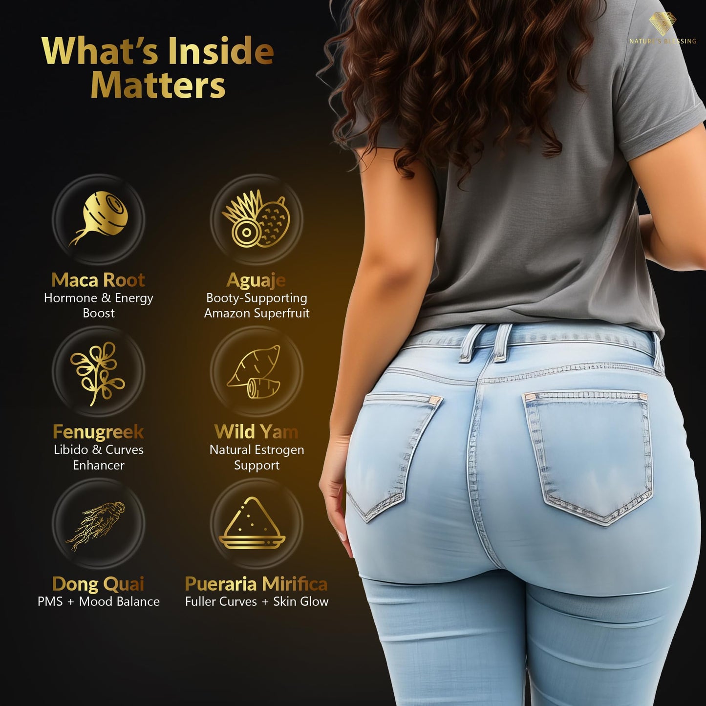 Juicy Big Booty Gummies – Sculpt Curves Naturally with Maca, Fenugreek, Wild Yam & More – Feminine Wellness, Energy & Glow - Hormonal Balance & Natural Vitality - Medaid International