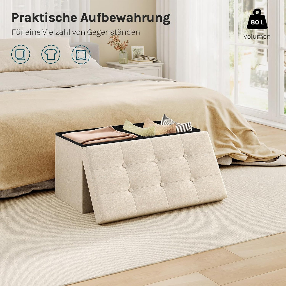 WOLTU Footstool Storage bench (SH32CM)