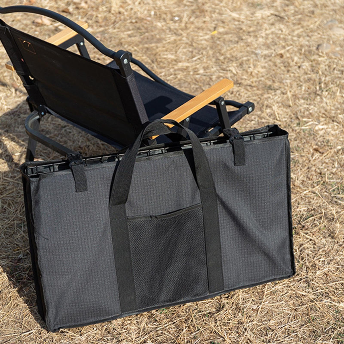 TERRIFI Folding Camping Table Carry Bag, Large Capacity Camp Table Storage Case with Handles and Side Pocket, Outdoor Organizer for Travel, Picnic, Hiking, BBQ and Beach