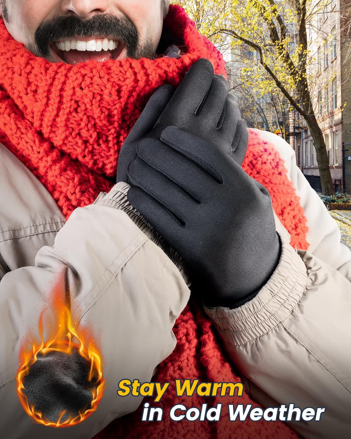 KASTWAVE Winter Waterproof Ski Gloves - Unisex Touchscreen Cycling Gloves for Cold Weather Running, Hiking, Biking & Driving, Warm Snow Gloves with Windproof Design for Outdoor Sports - L