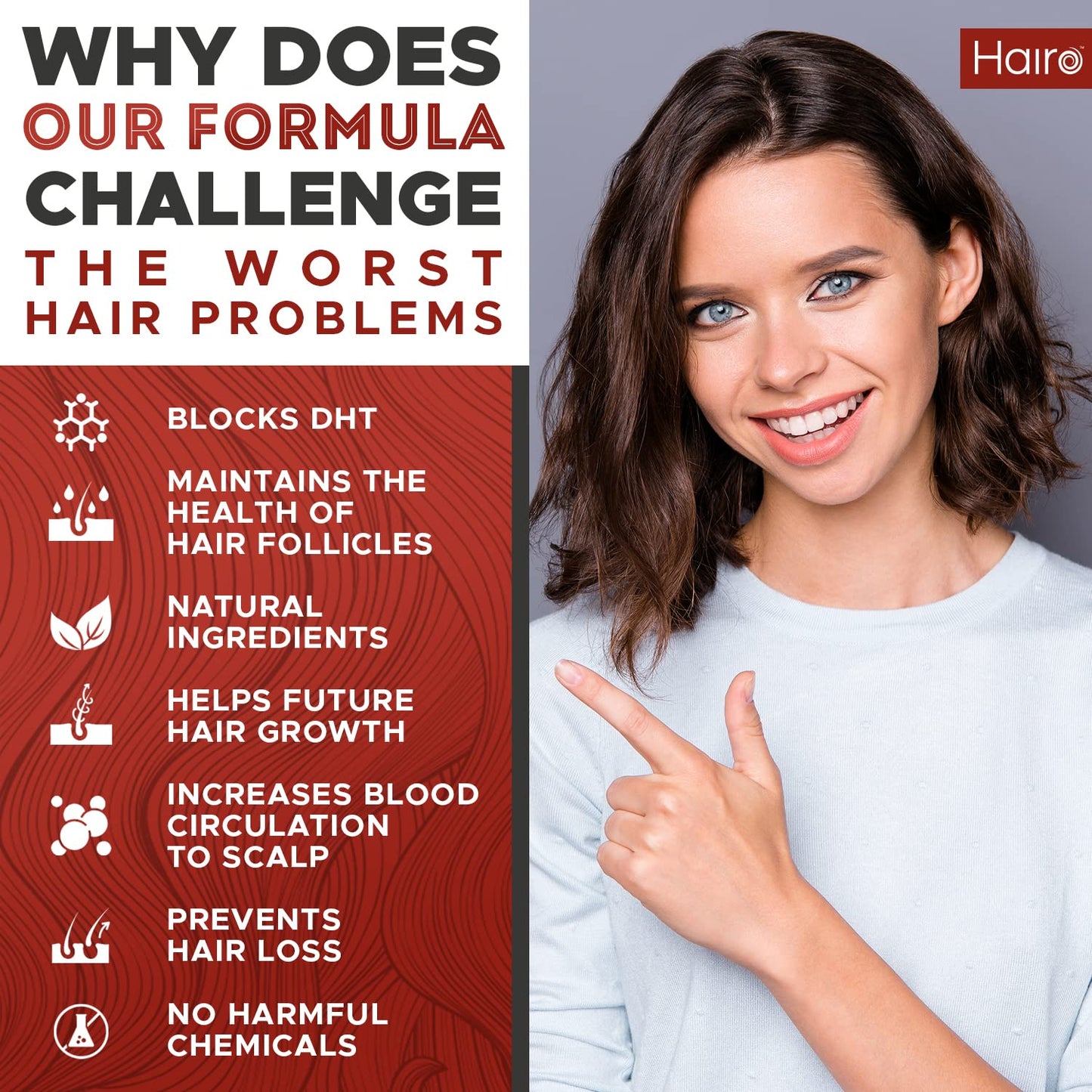 DHT Blocker Hair Growth Supplement - High Potency Biotin & Saw Palmetto for Hair Regrowth - Natural Hair Loss Treatments for Women & Men - Helps Stimulate Hair Follicle Growth - Medaid International