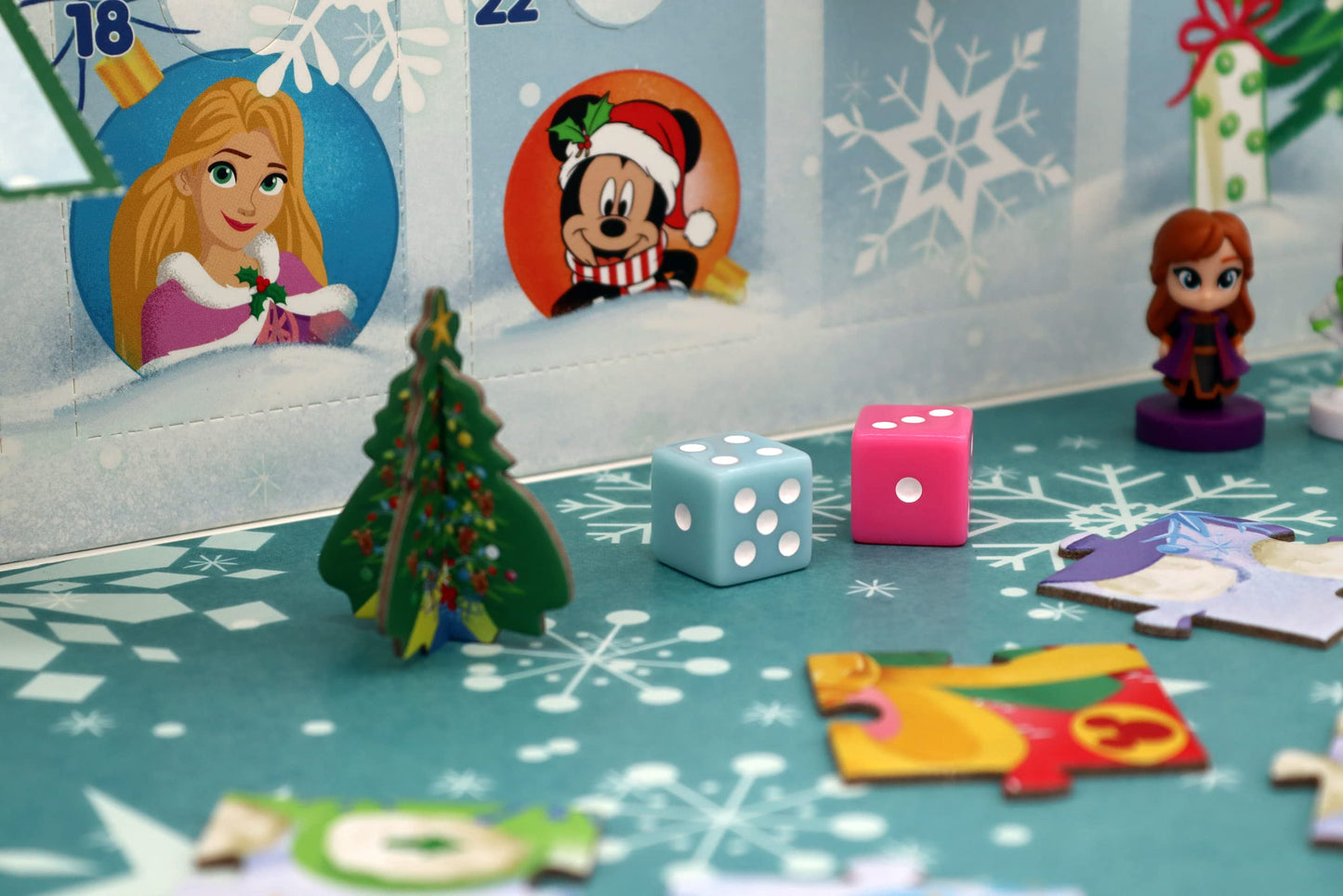 Disney Advent Calendar - Official Christmas Board Game, 16 x Disney 3D Characters Included, Great Gift for Kids, Ages 4+ - Medaid International