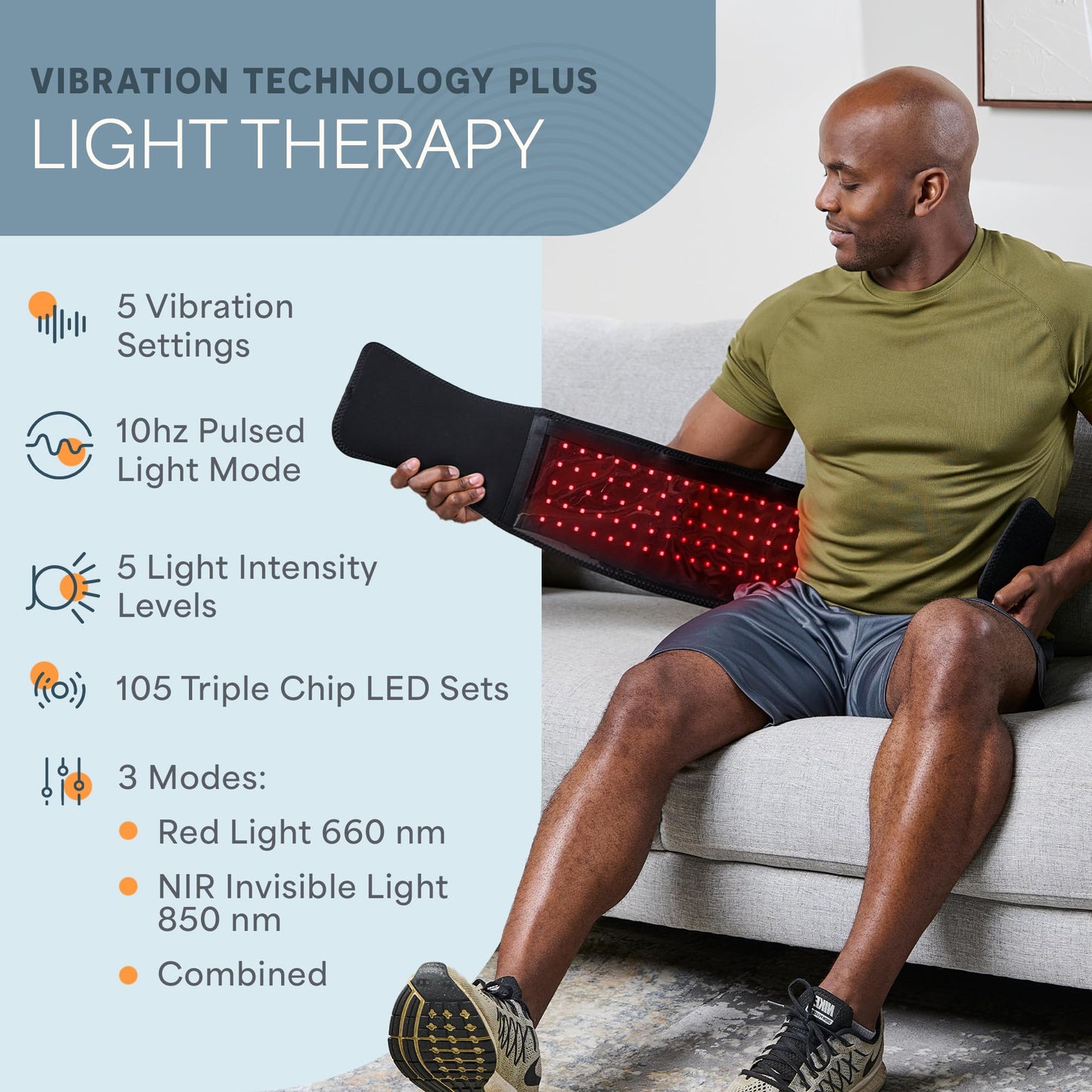Lifepro Red Light Therapy Belt - Near Infrared Light Therapy & Red Light Therapy for Muscle Pain, Inflammation, Elbow Joint & Back Pain Relief - Infrared Therapy or Infrared Light Therapy - Medaid International