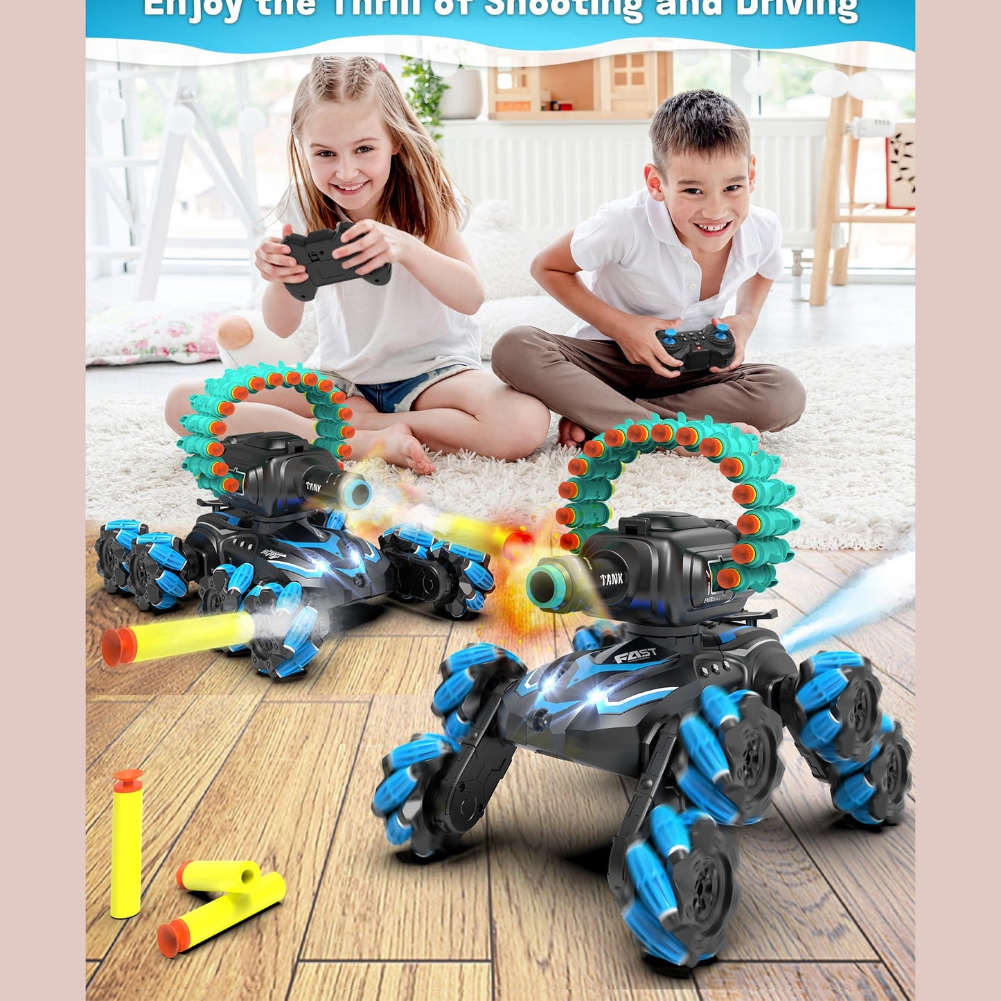 (Net)Remote Control Tank Shooting Foam Darts