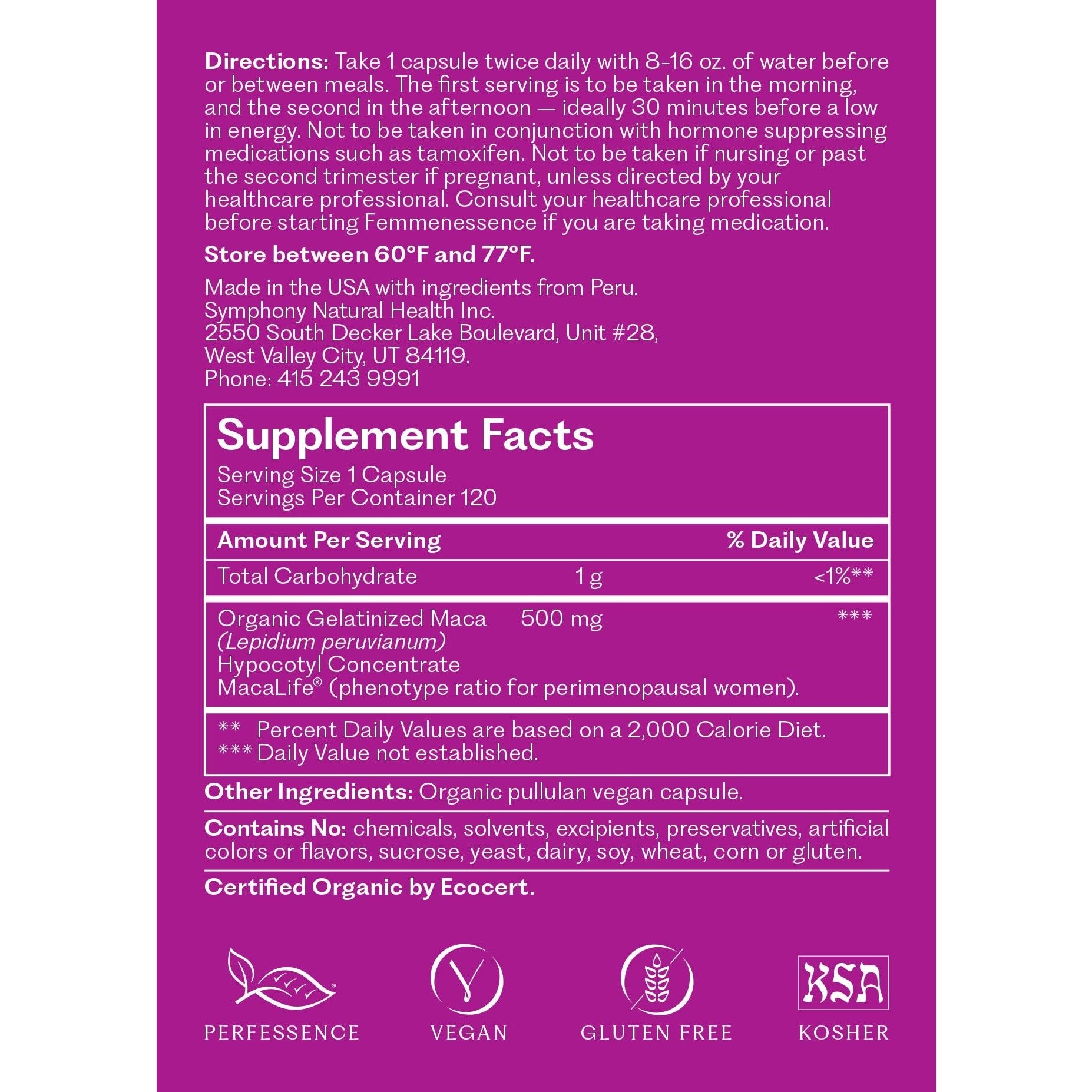Femmenessence® MacaLife® – Clinically Proven Perimenopausal Supplement for Natural Hormone Balance, Symptom Relief, Heart & Mood Support, Without Added Hormones (240 Capsules, 120 Day Supply) - Medaid International