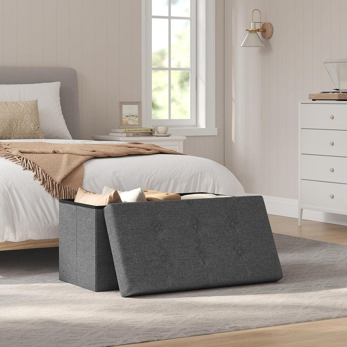 WOLTU Footstool Storage bench (SH10DGR_1)