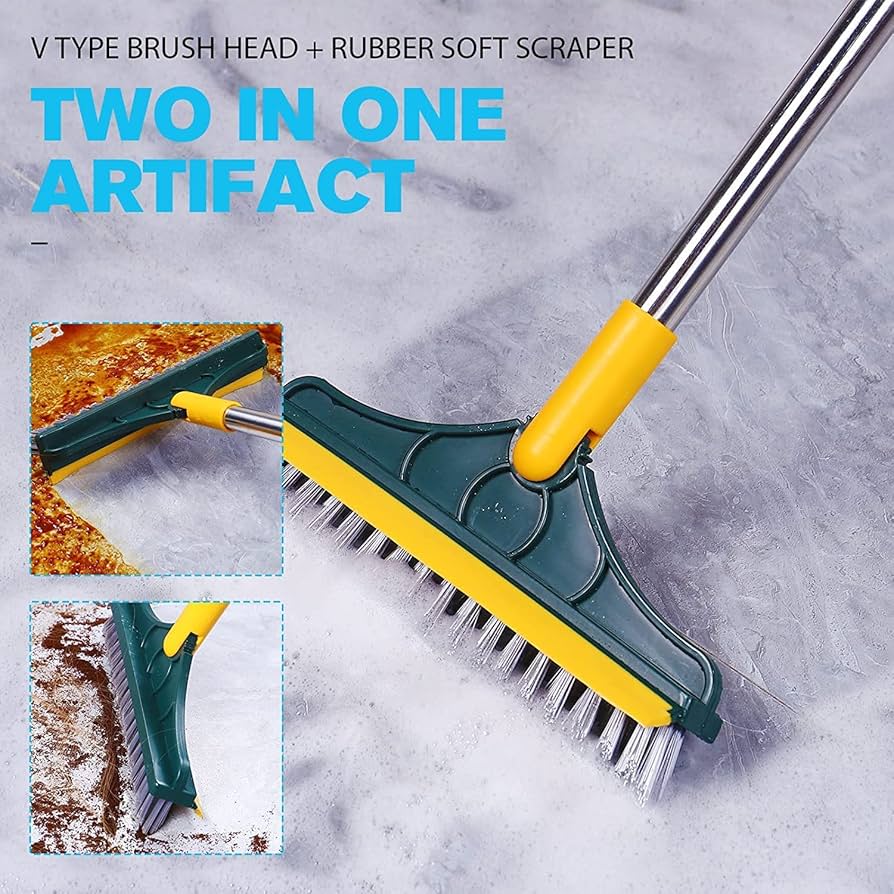 Rotatable Floor Cleaning Scrub Brush 2in1 فرشاة تنظيف أرضية دوارة 2 في 1