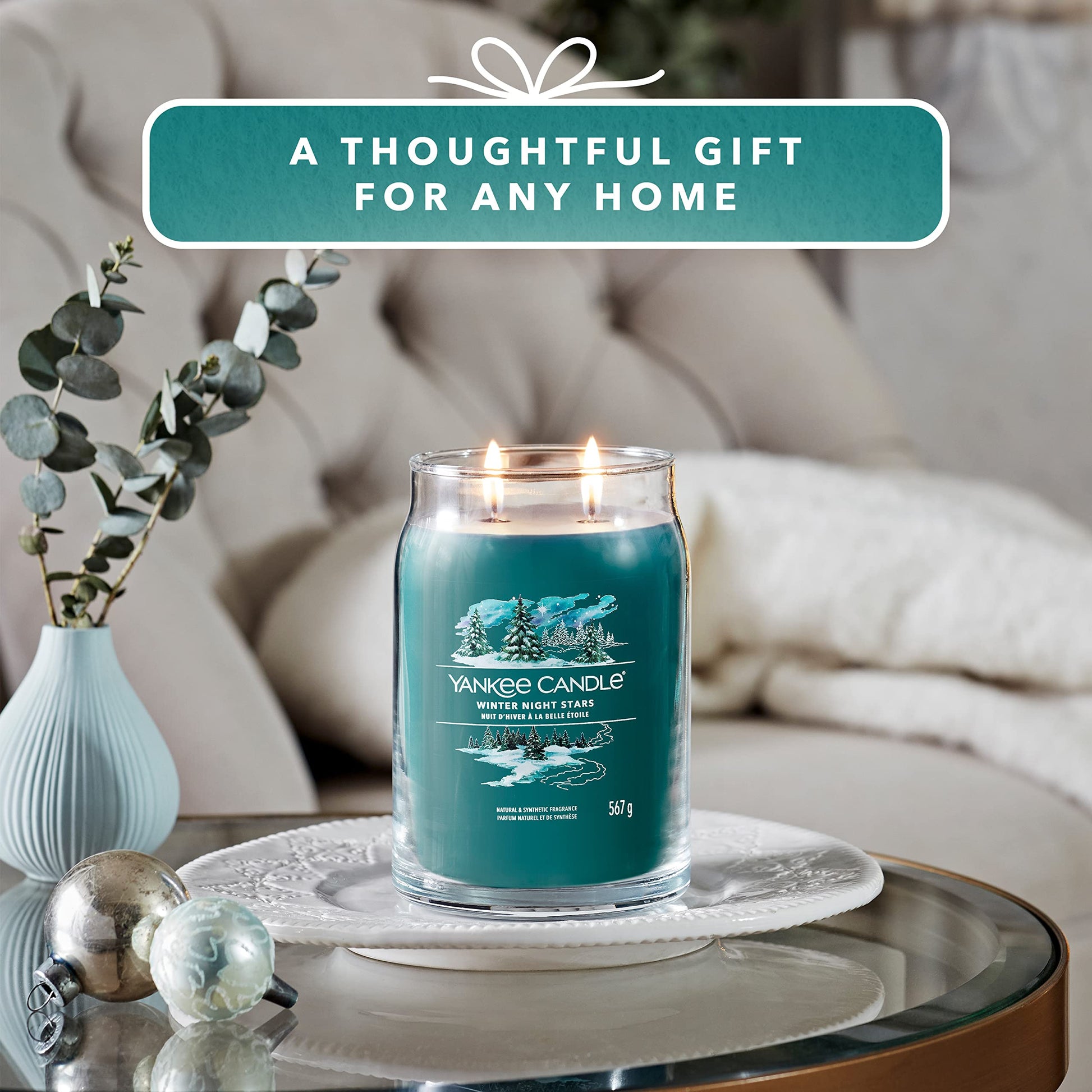 Yankee Candle Signature Scented Candle | Winter Night Stars Large Jar Candle with Double Wicks | Soy Wax Blend Long Burning Candle - Medaid International