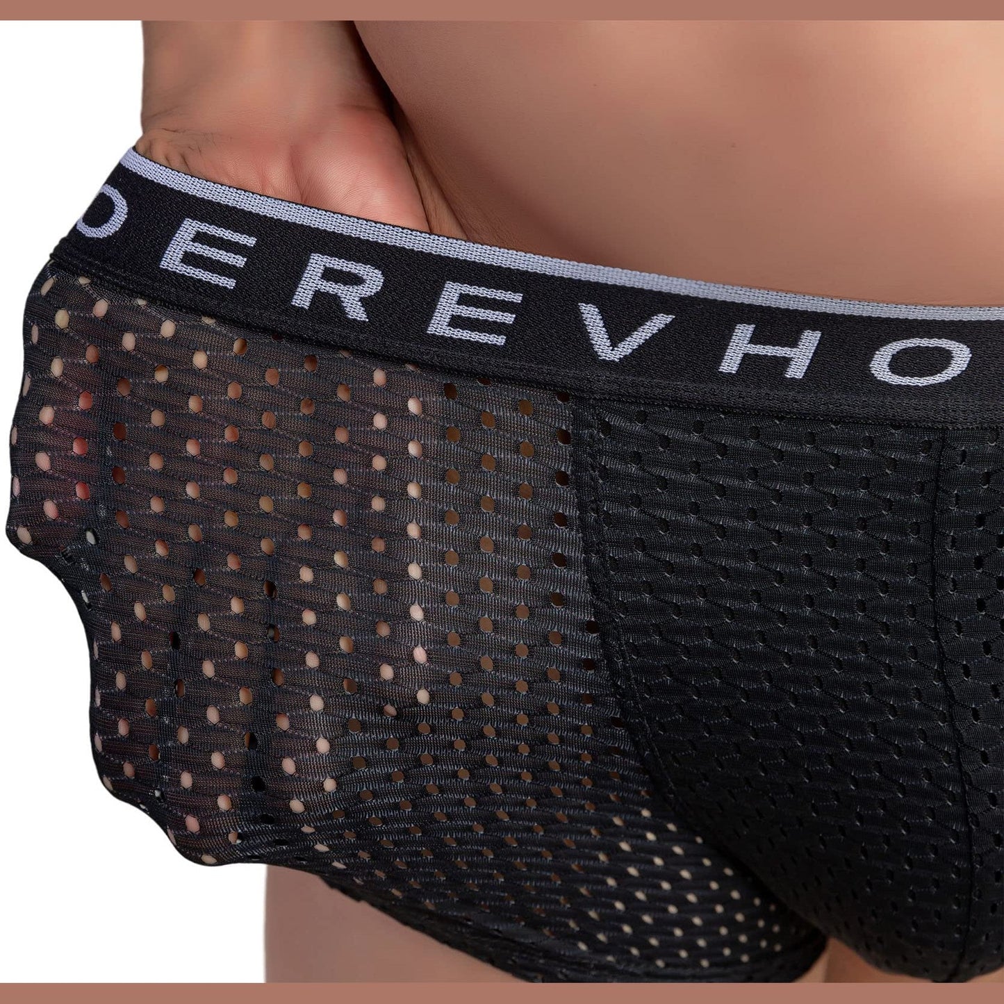 Hoerev Pack of 4 Mens Comfortable, Breathable Boxer With Mesh Holes,Black,L - Medaid International