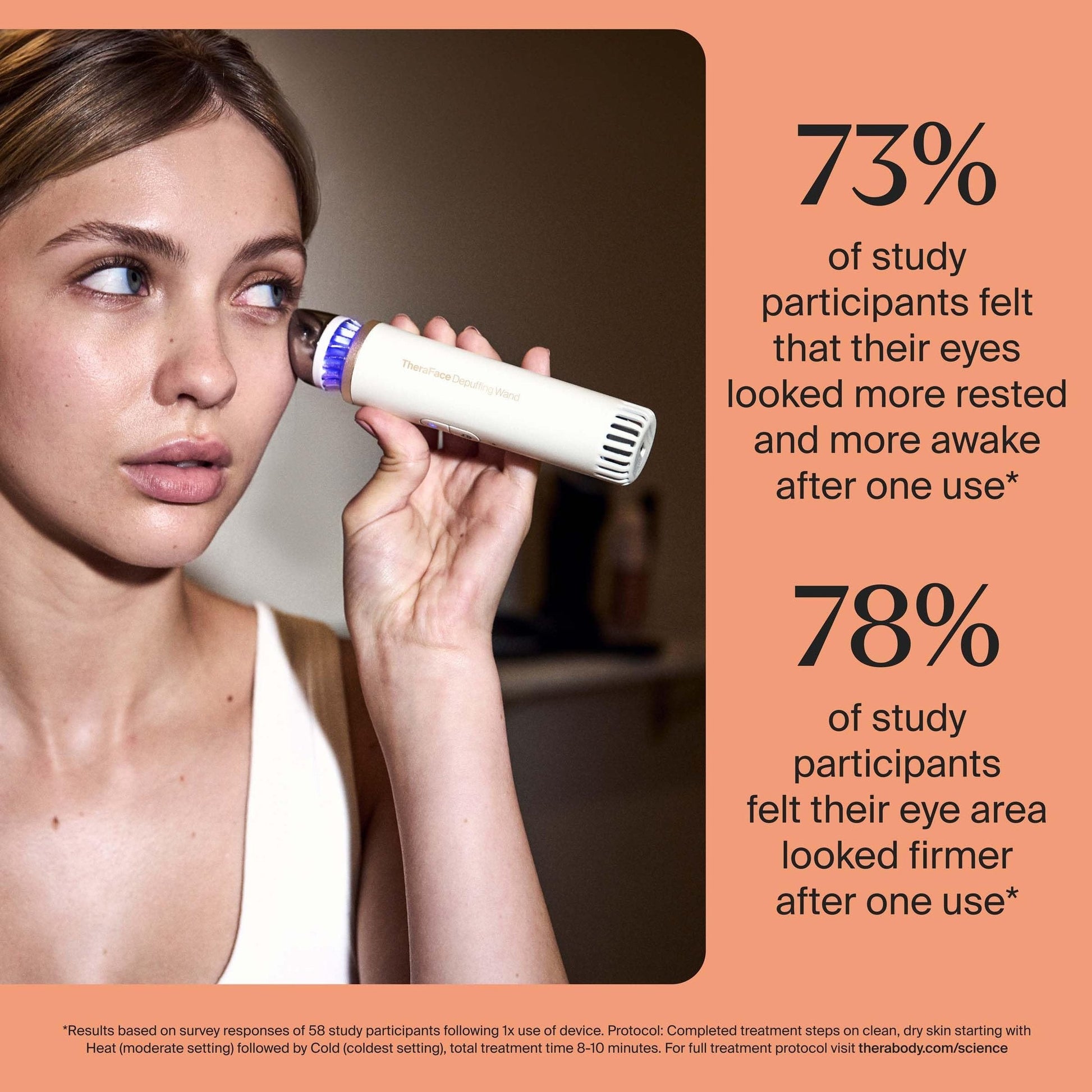 Therabody TheraFace Depuffing Wand – Cold and Heat Skincare Treatment to Depuff and Glow; Beauty Wand, Face Roller and Eye Massager for Eye Puffiness, Dark Circles and Skin Radiance (White) - Medaid International